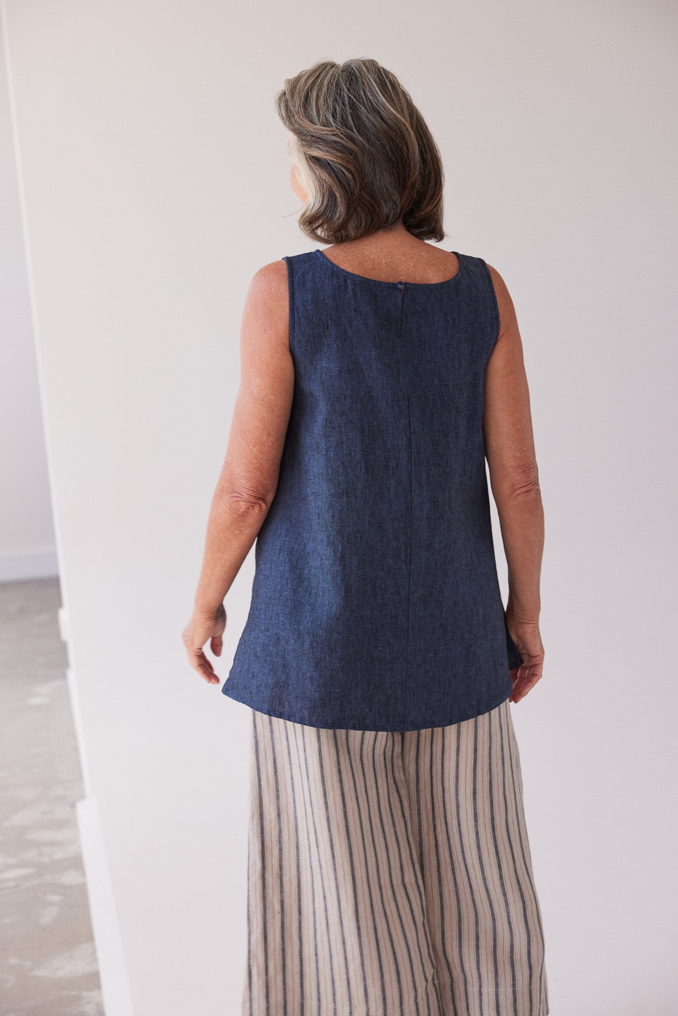 Asher Sleeveless Top | Navy