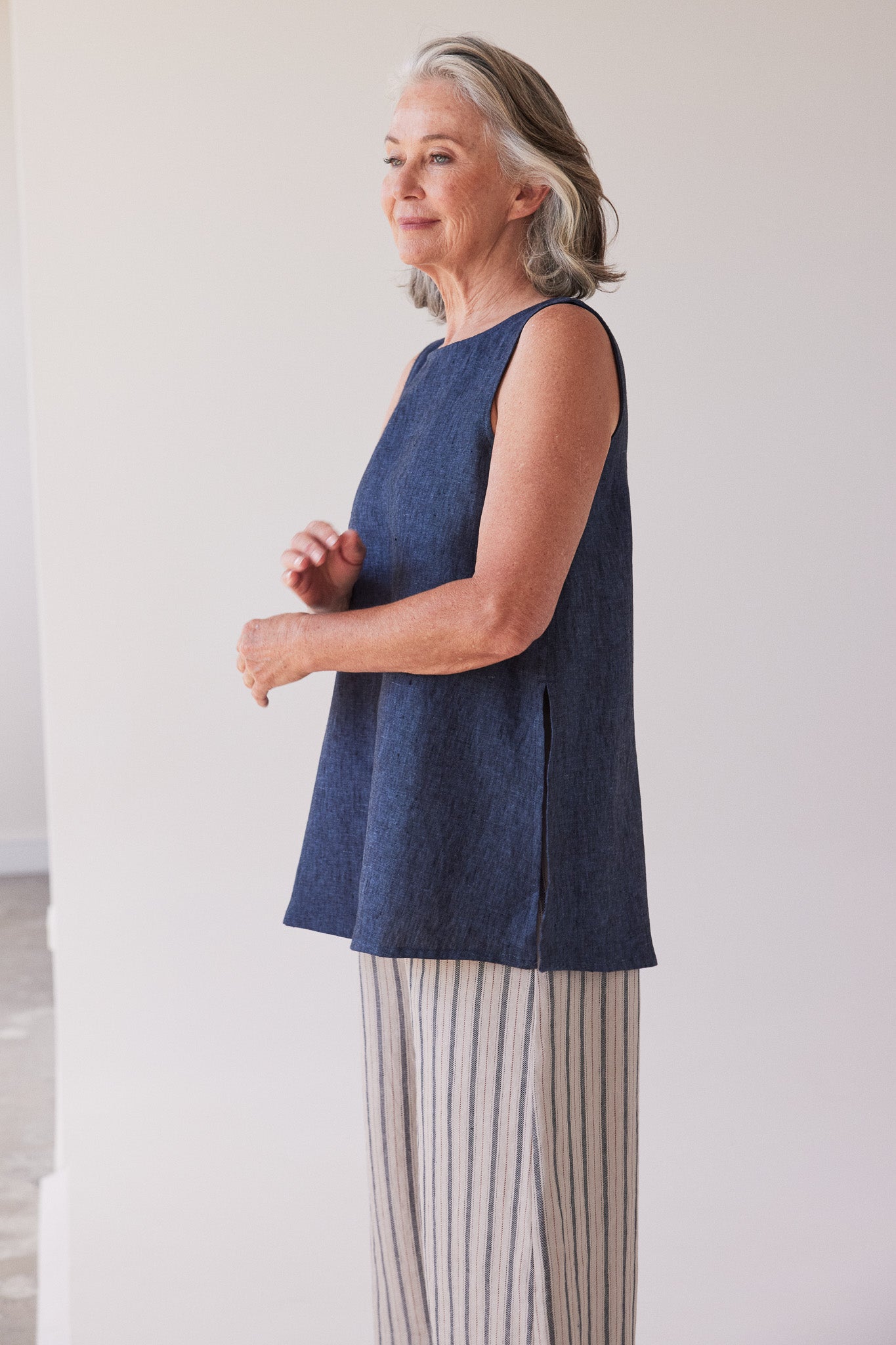 Asher Sleeveless Top | Navy