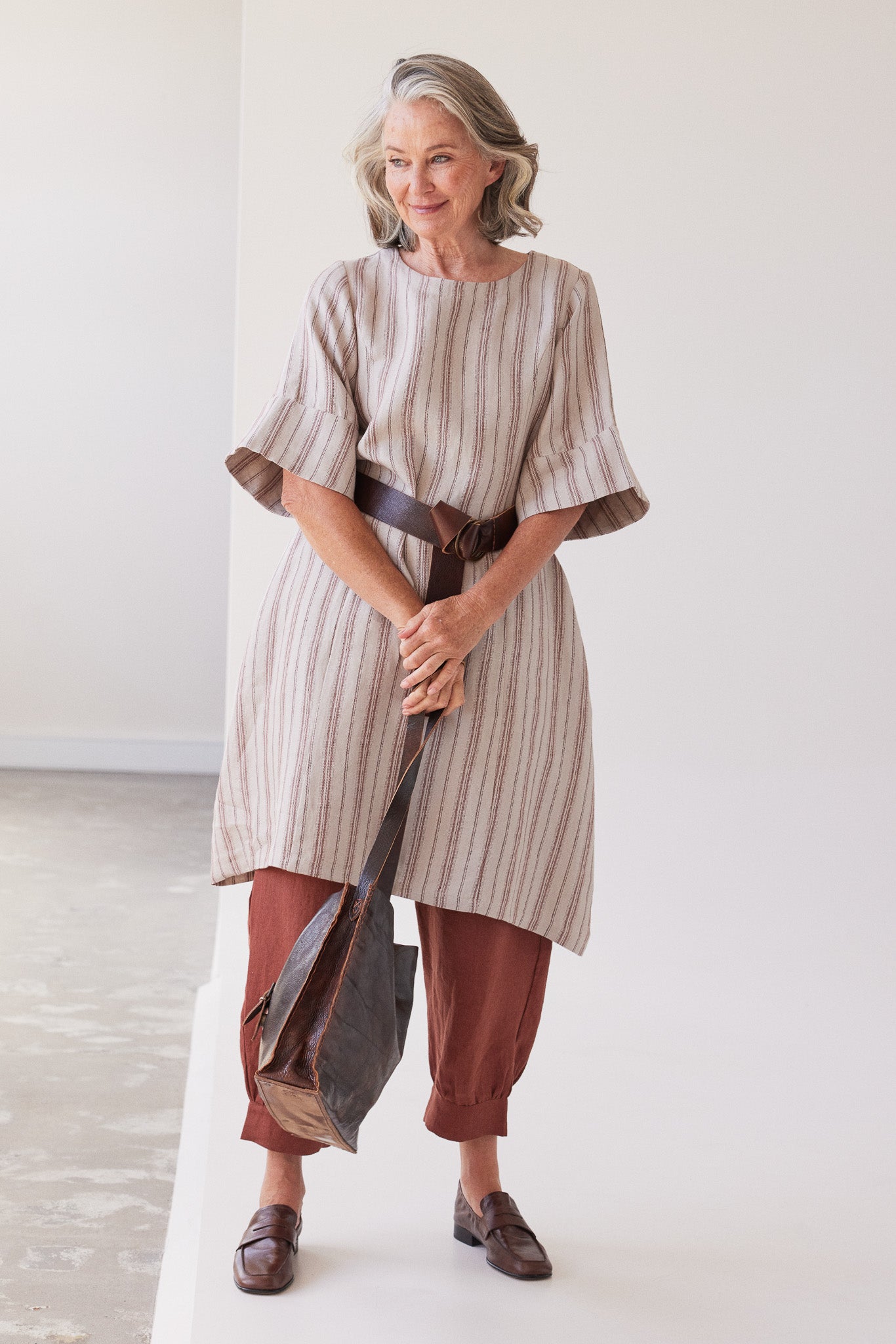 Avery Midi Dress | Brick Stripe