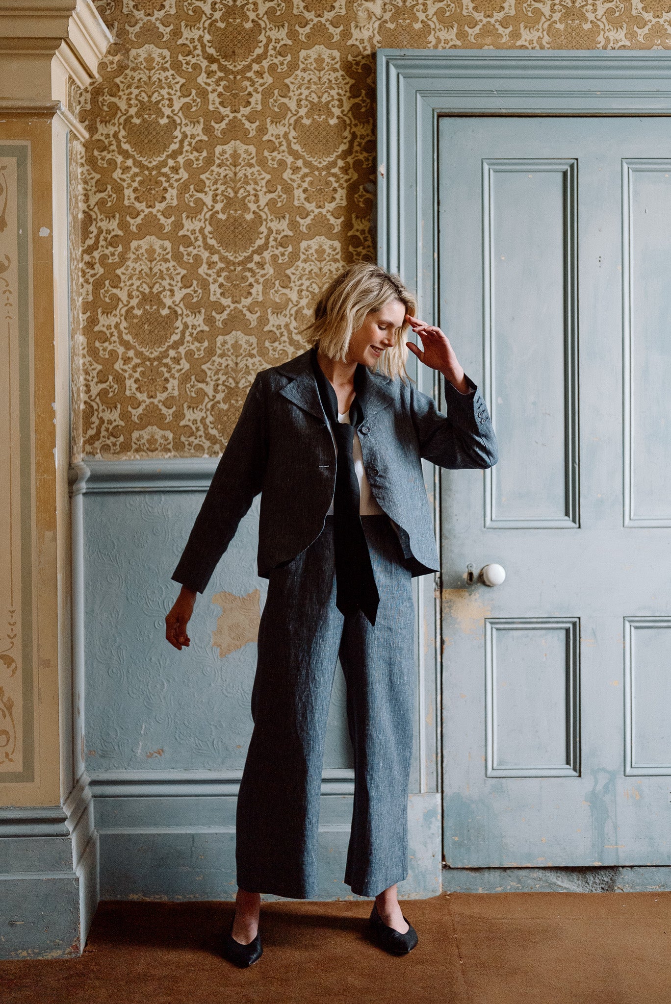 Bowie Pant | Navy Pinstripe