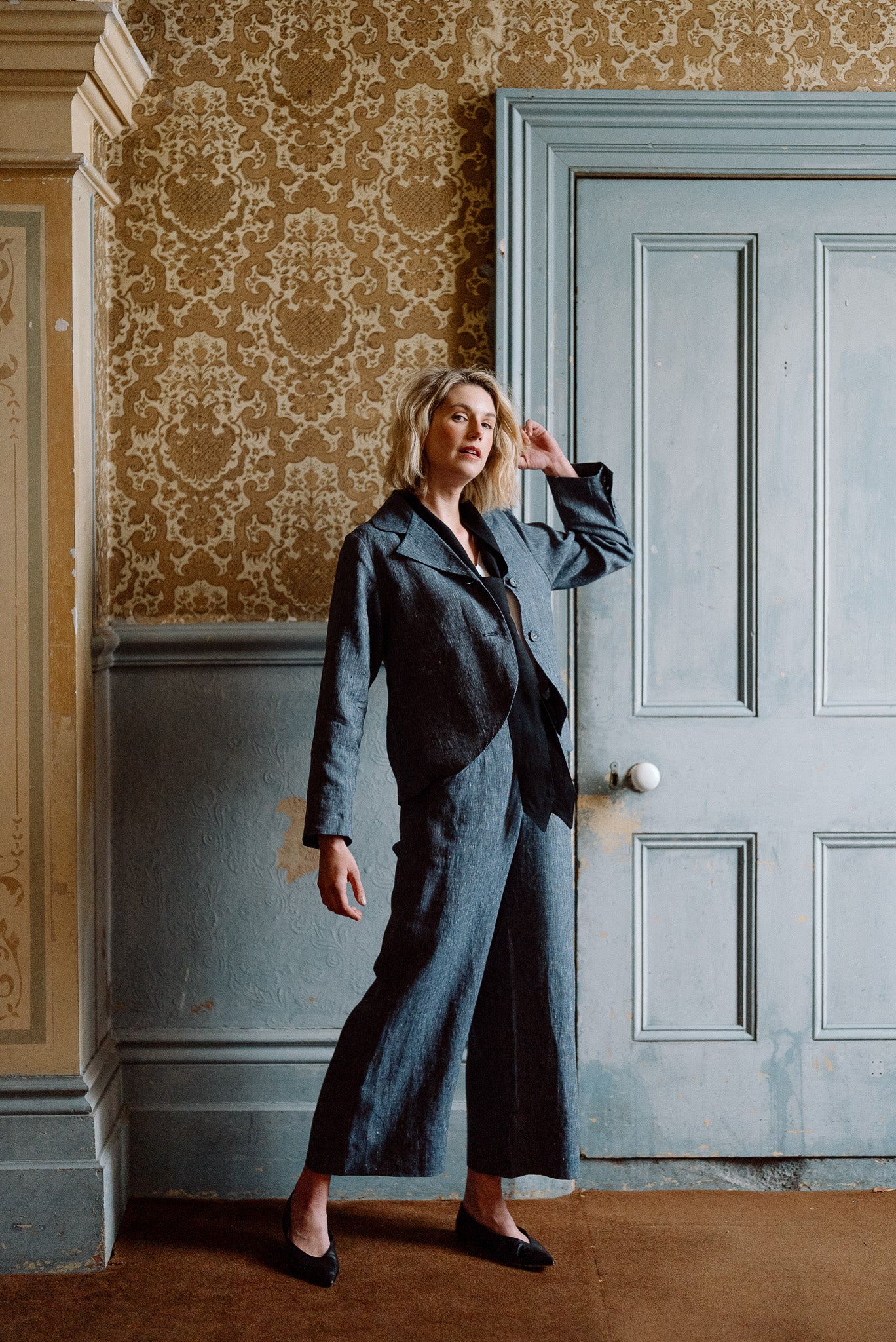 Bowie Pant | Navy Pinstripe