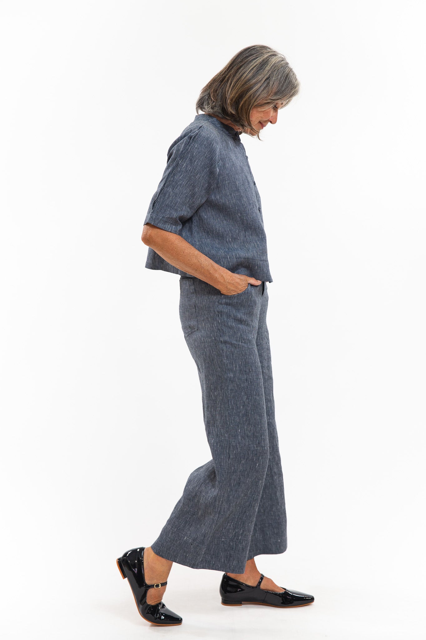 Bowie Pant | Navy Pinstripe