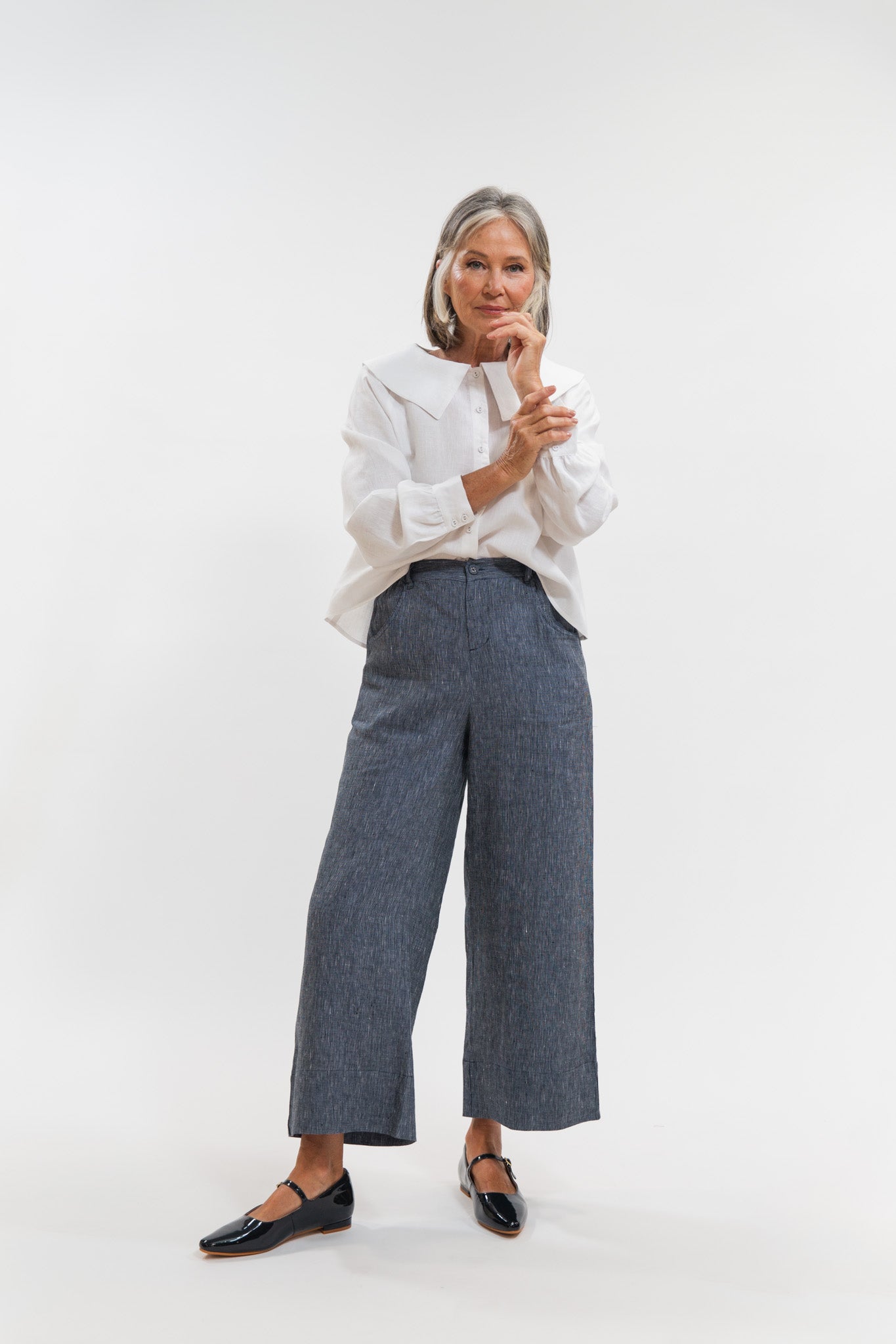 Bowie Pant | Navy Pinstripe