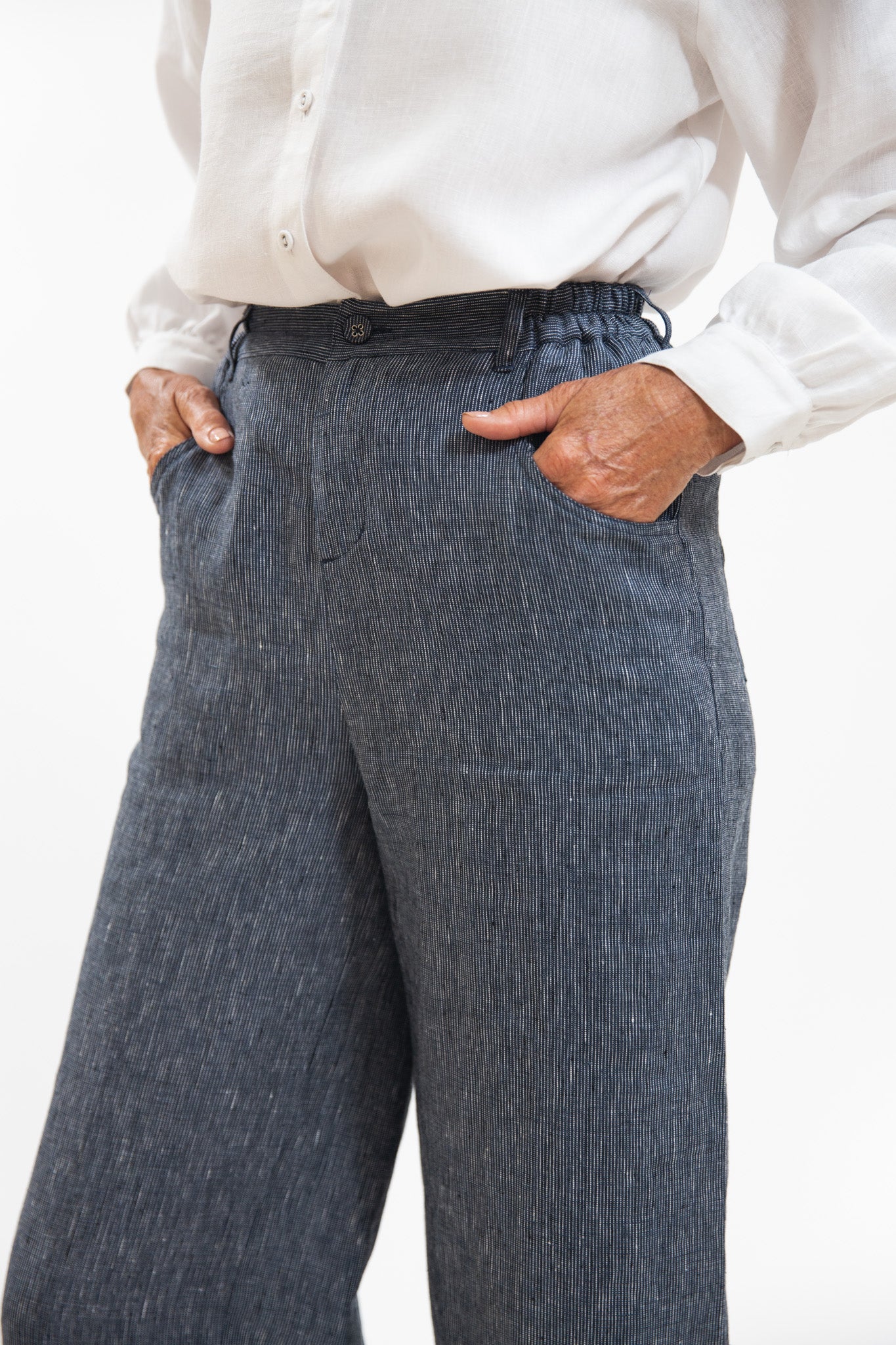 Bowie Pant | Navy Pinstripe