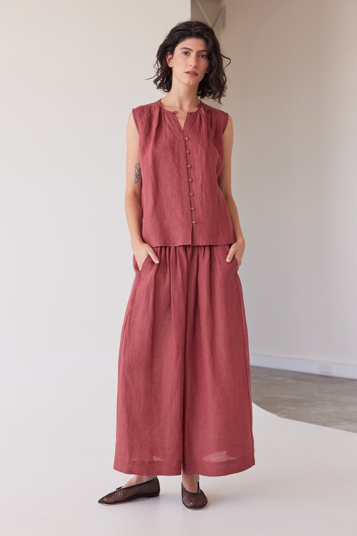 Clara Sleeveless Top | Burnt Sienna