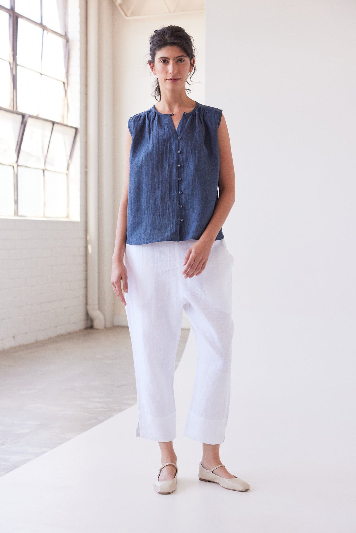 Walter Cropped Pant | White