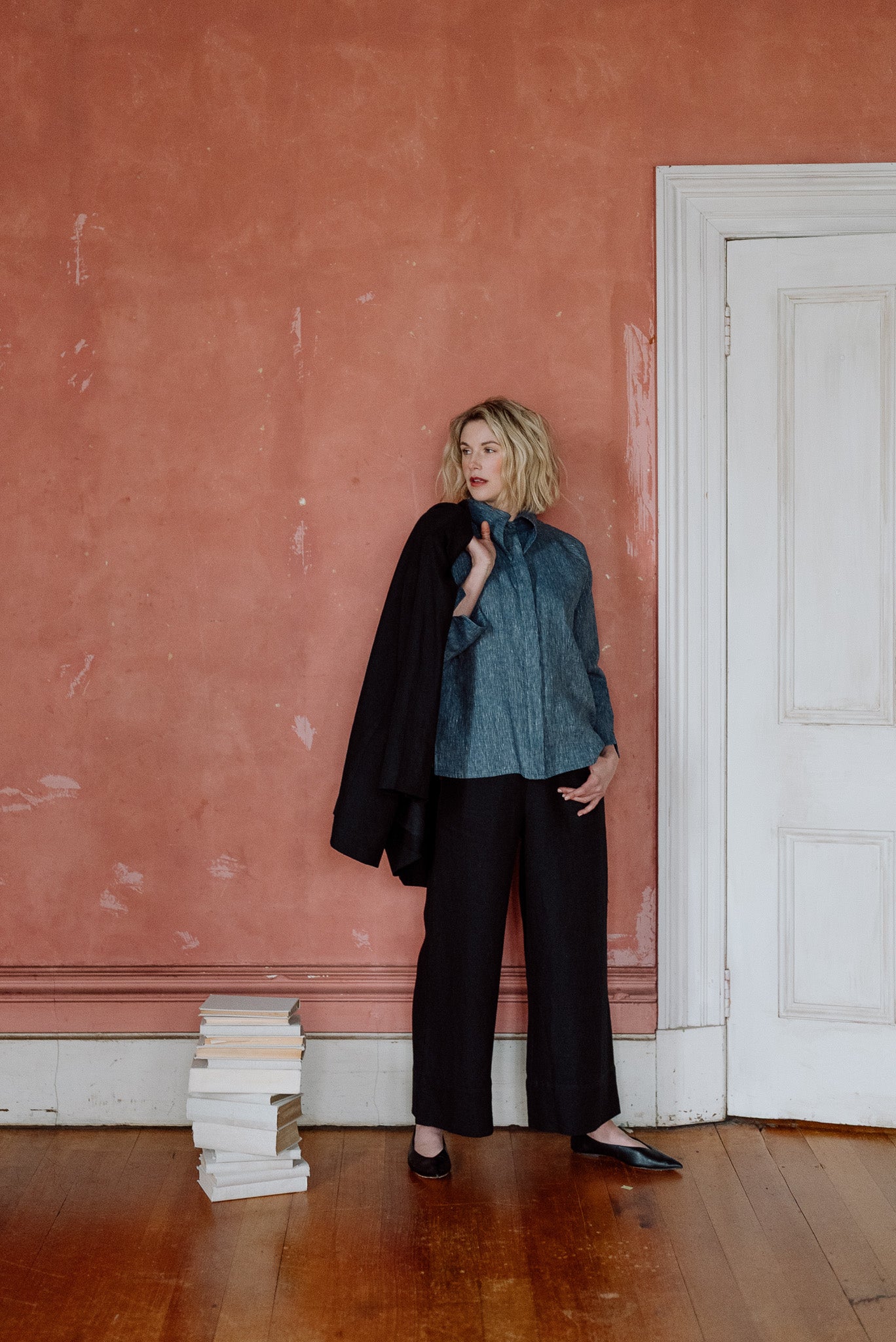 Clarke Shirt | Navy Pinstripe