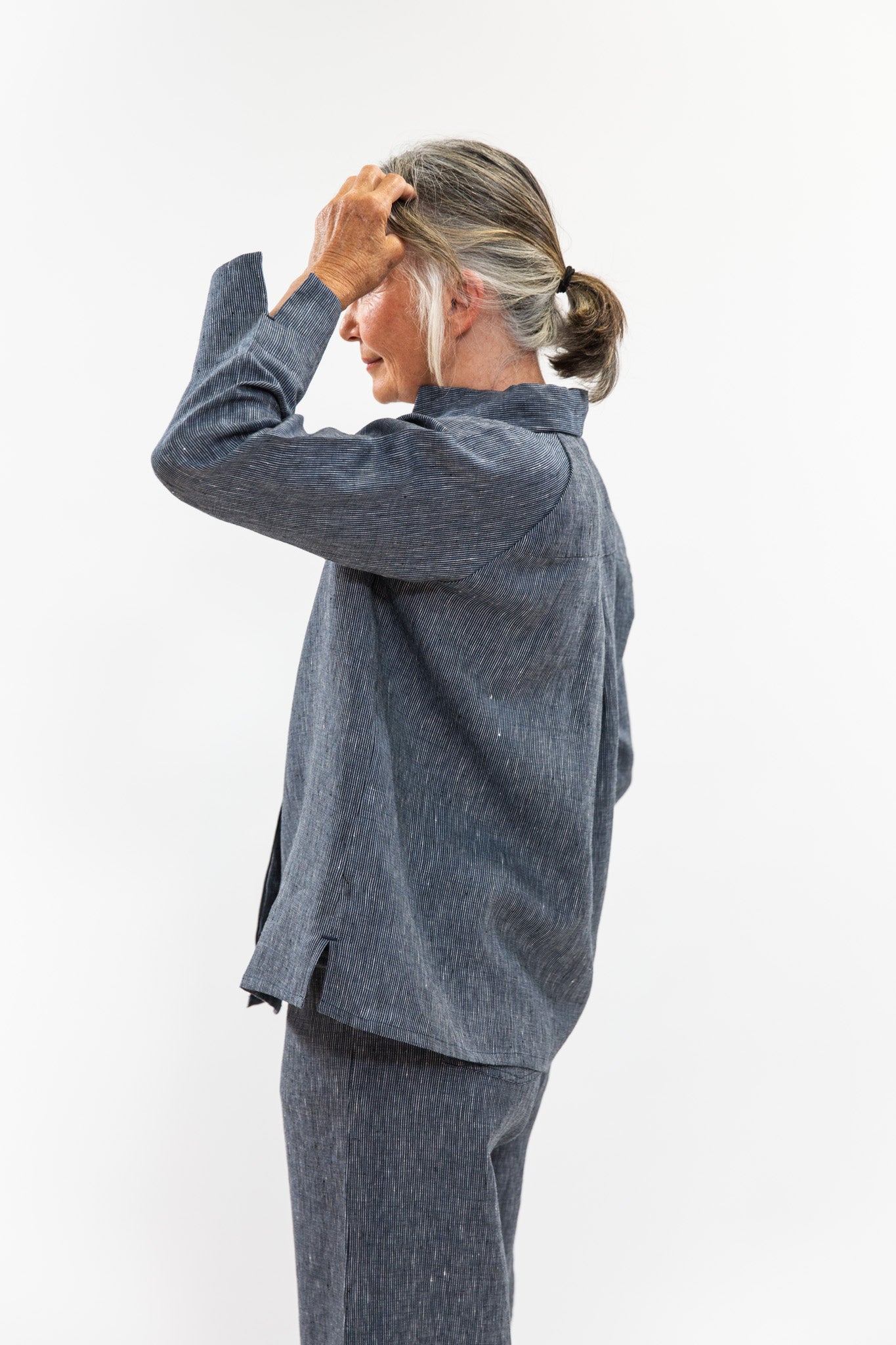 Clarke Shirt | Navy Pinstripe