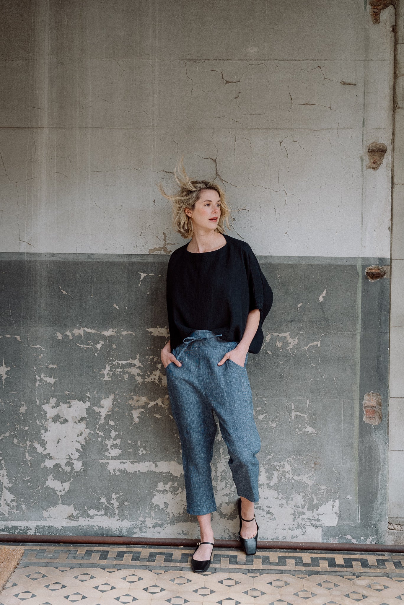 Clover Pant | Navy Pinstripe