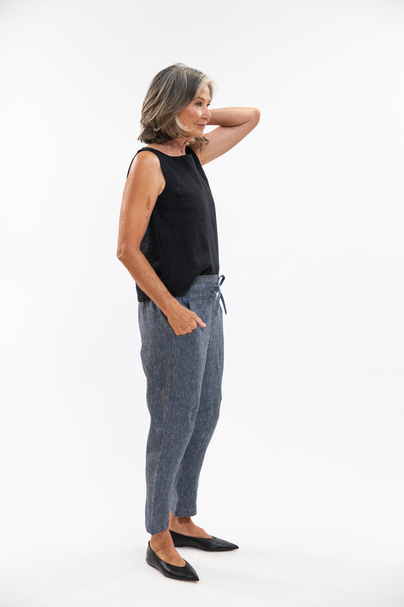 Clover Pant | Navy Pinstripe