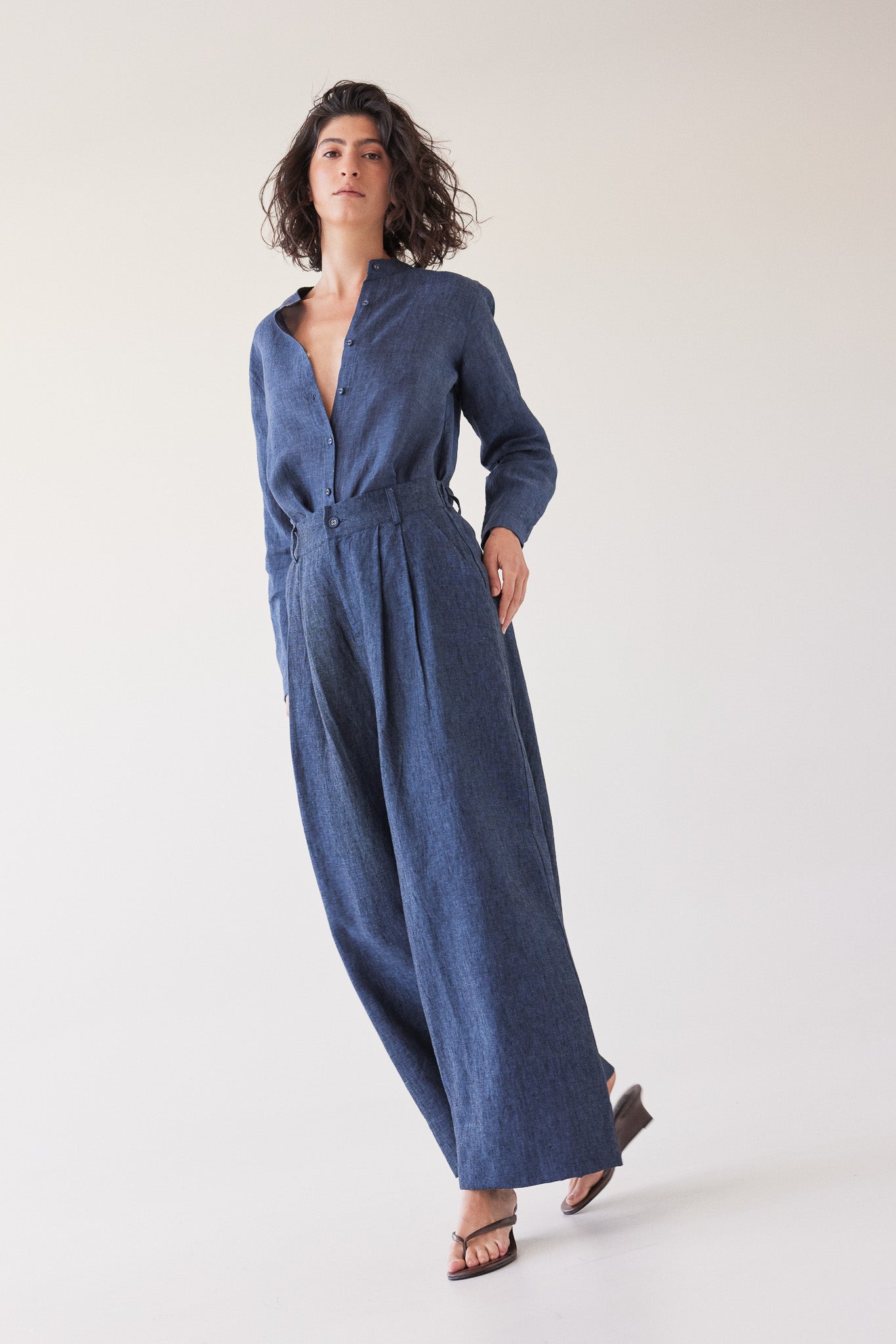 Easton Wide Leg Pant | Navy