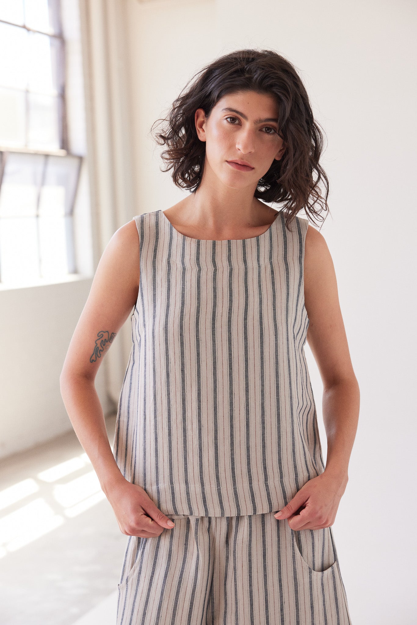 Ellis Shell Top | Navy Stripe