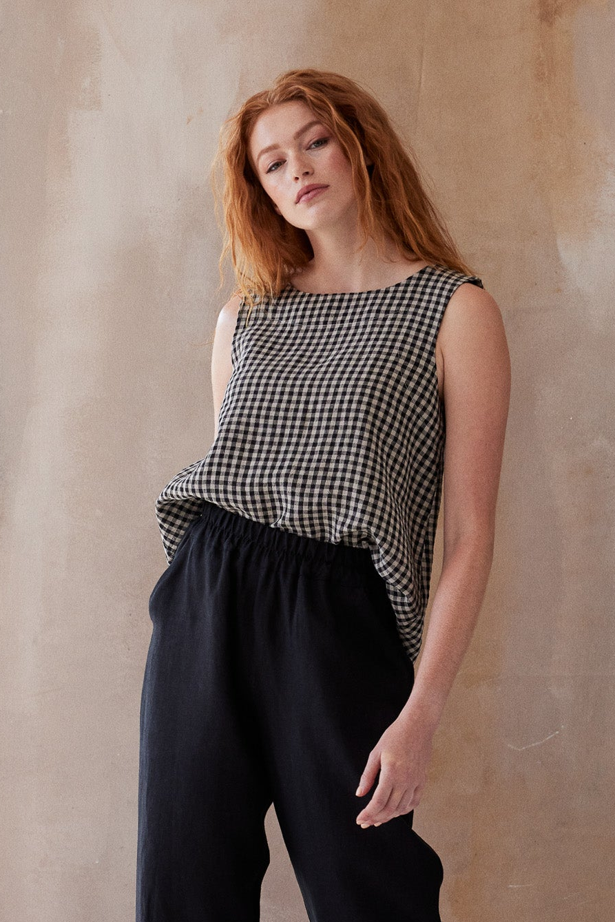 Ellis Shell Top | Black Gingham