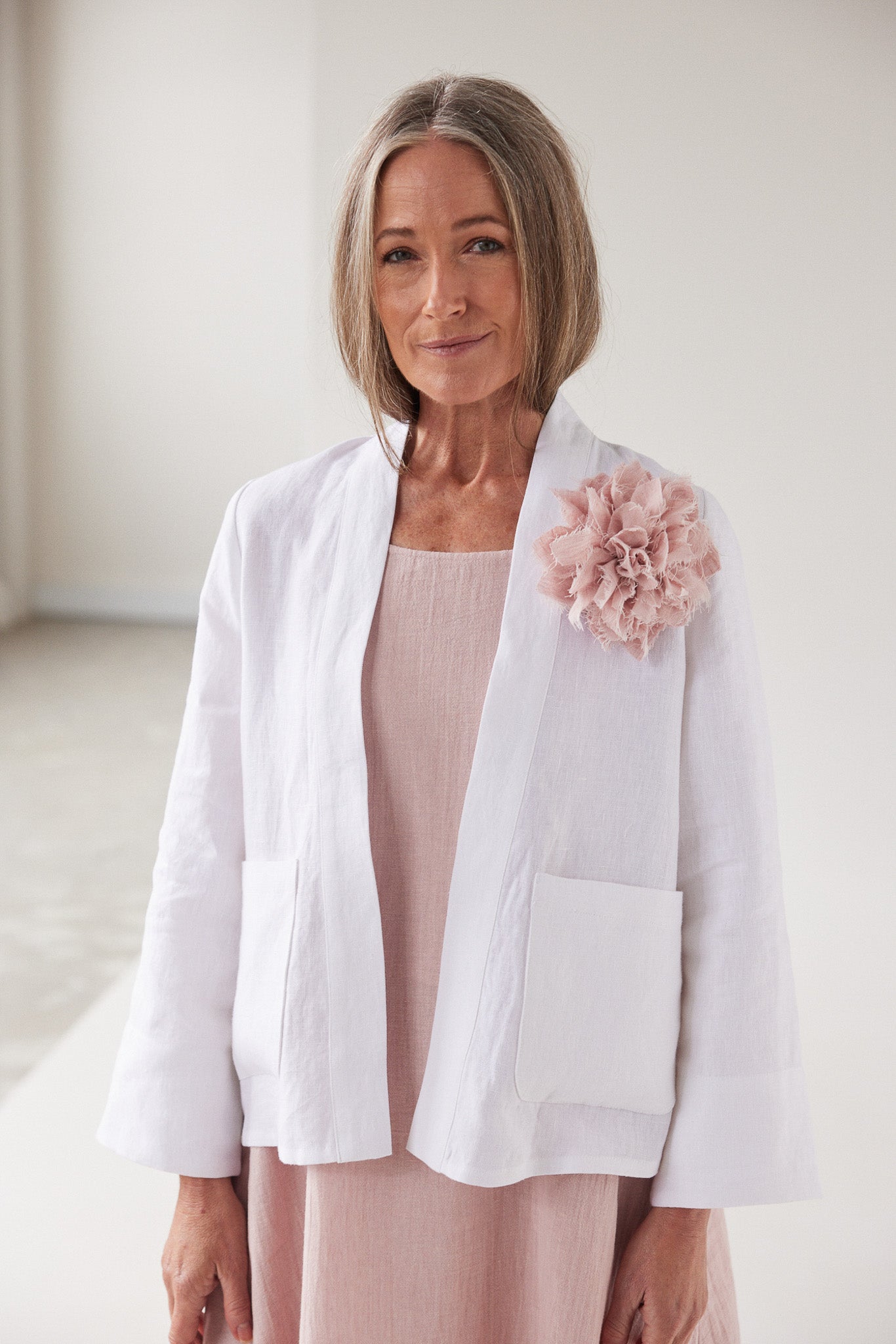 Fabric Flower Brooch | Blush