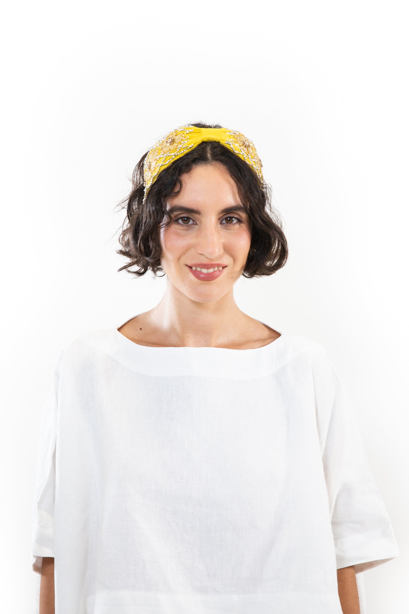 Hard Embroidered Headband | Fleur