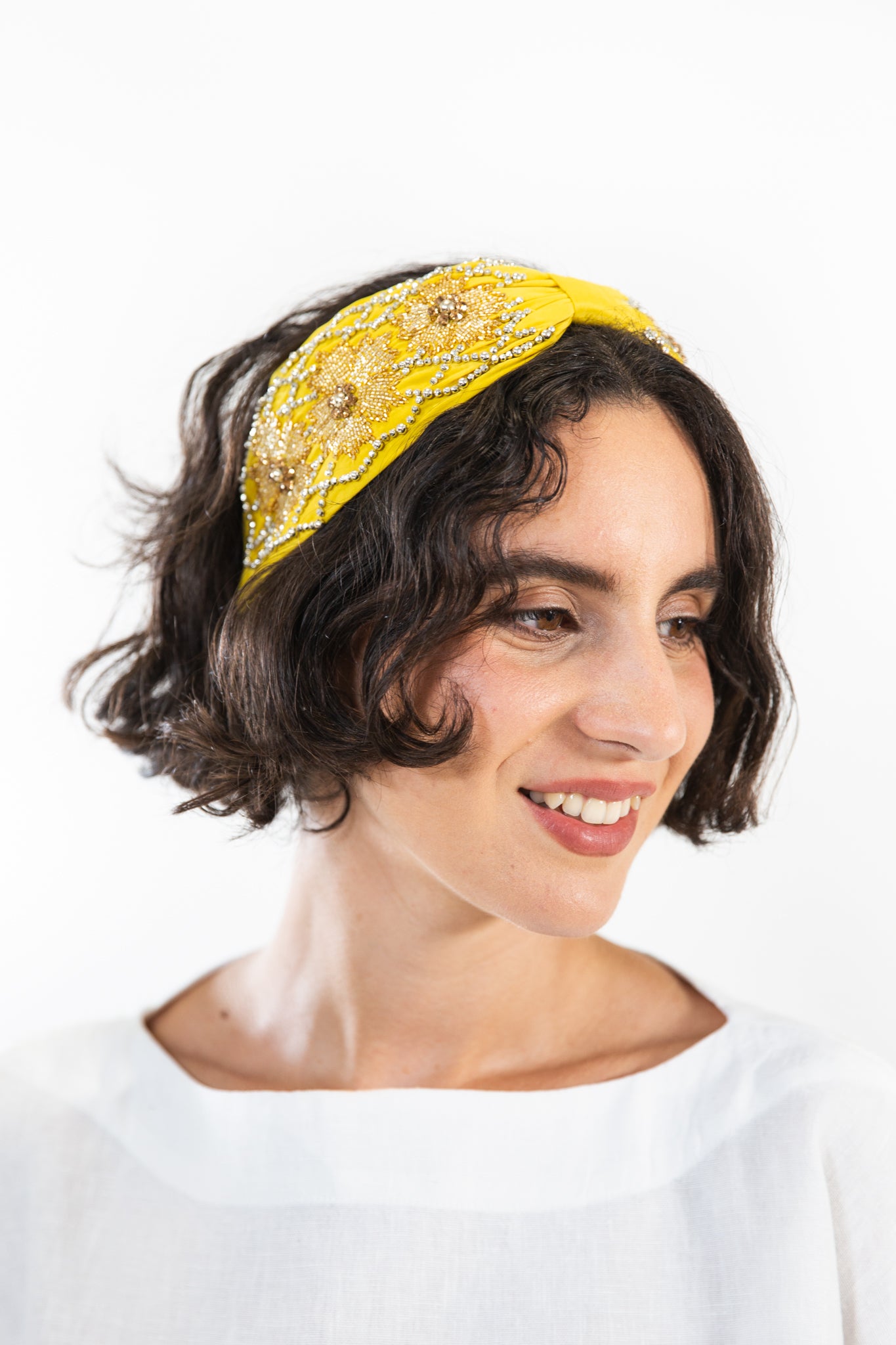 Hard Embroidered Headband | Fleur