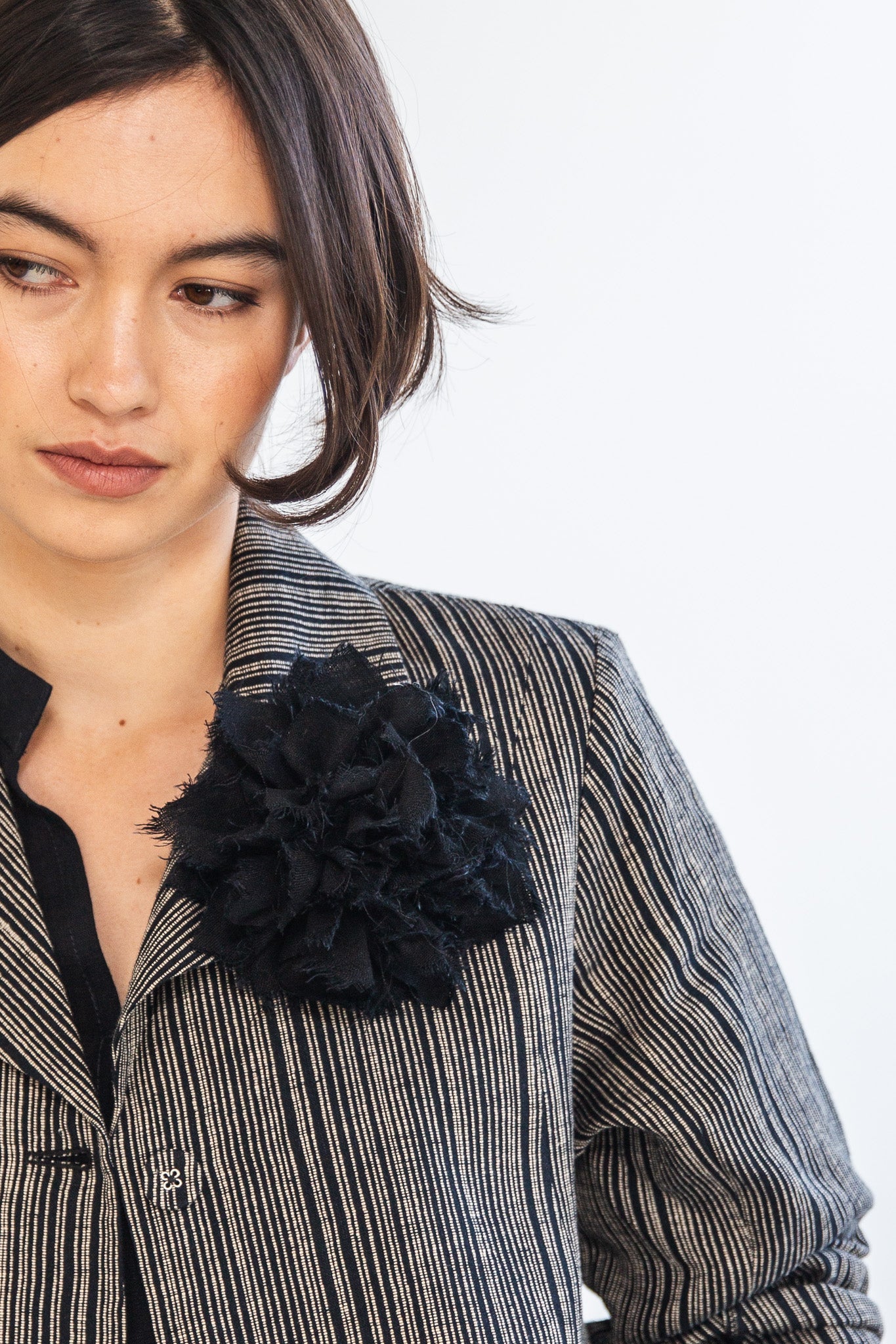 Fabric Flower Brooch | Black