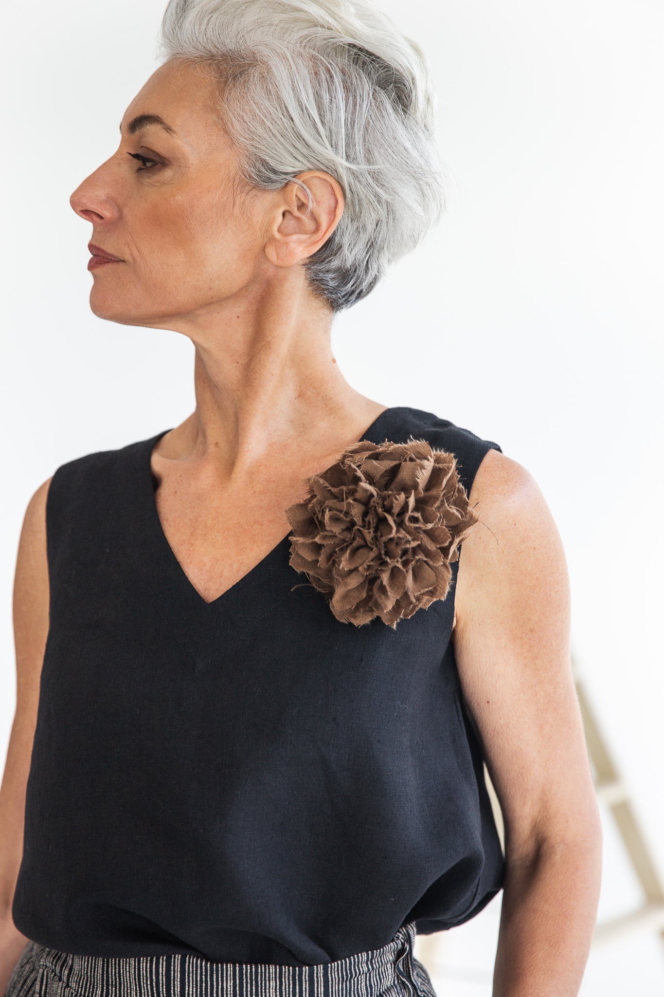 Fabric Flower Brooch | Cinnamon