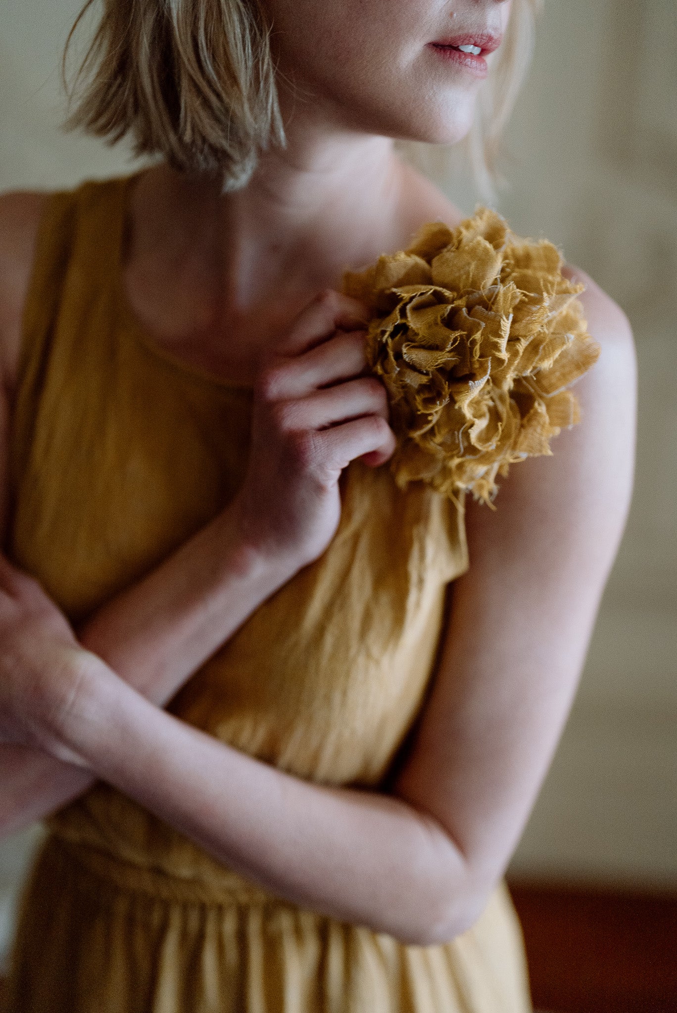 Fabric Flower Brooch | Limoncello