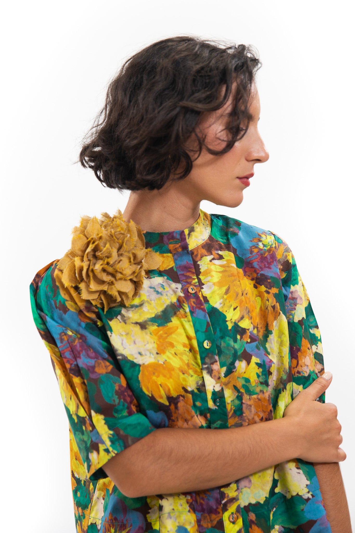 Fabric Flower Brooch | Limoncello