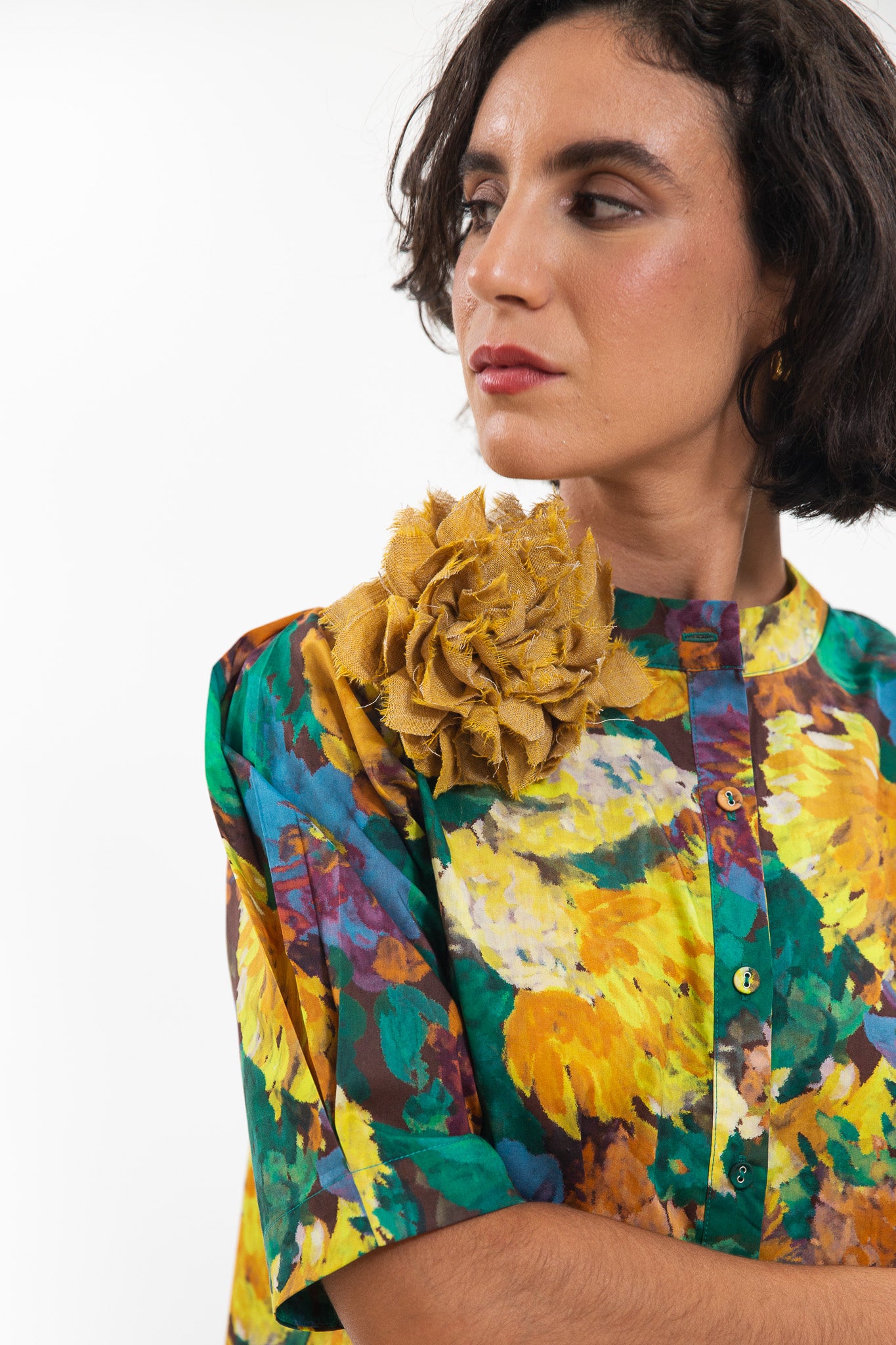 Fabric Flower Brooch | Limoncello