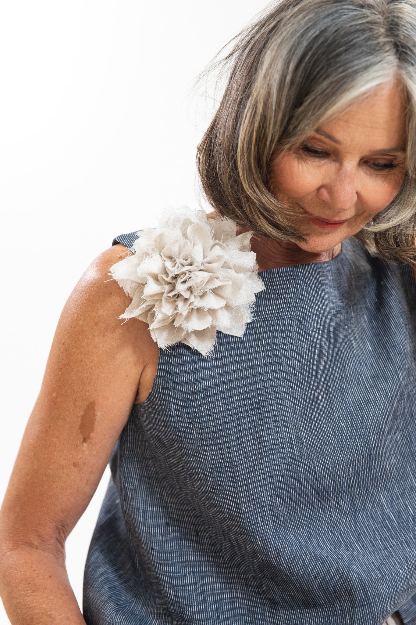 Fabric Flower Brooch | Neutral