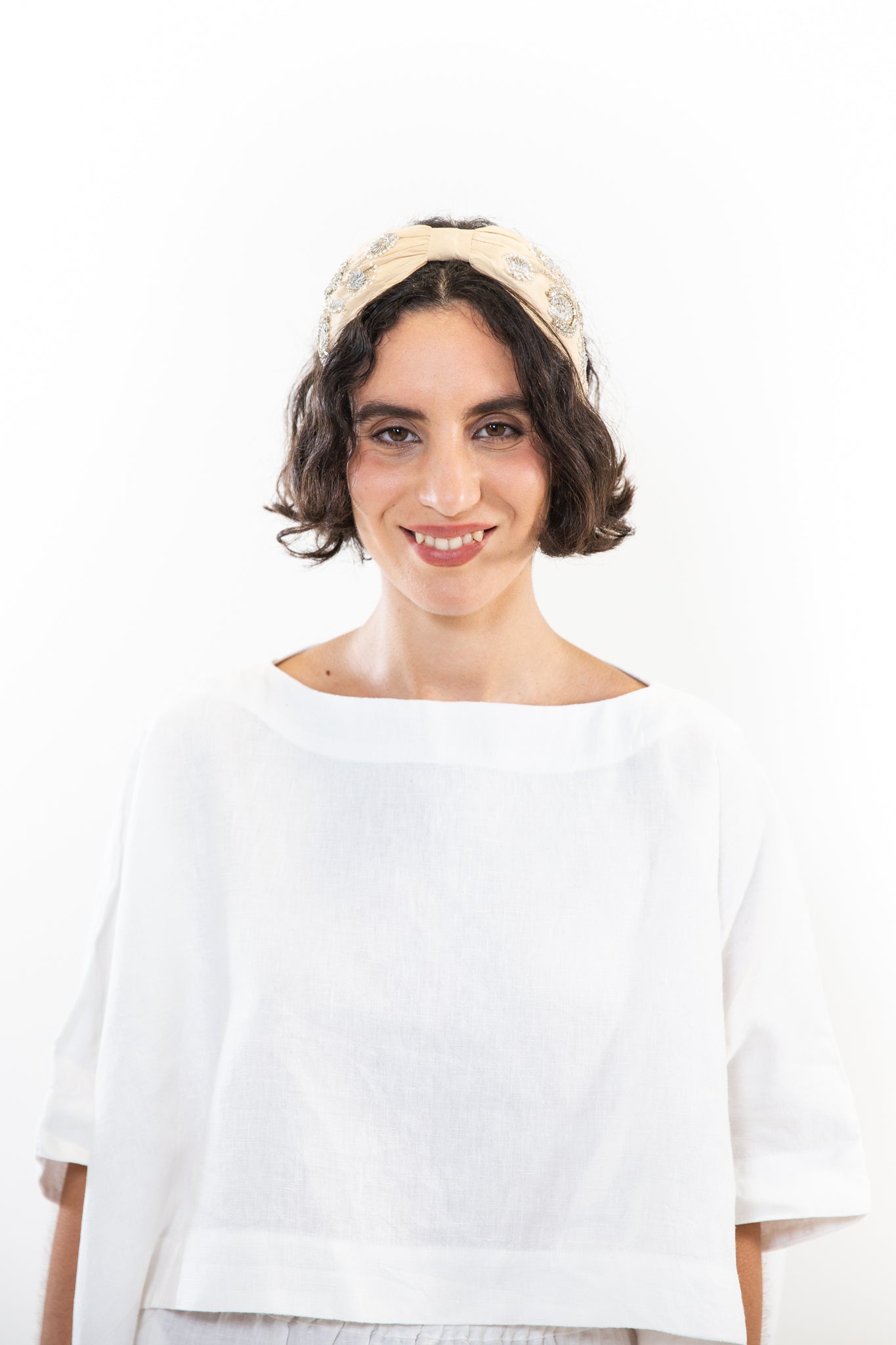 Hard Embroidered Headband | Gemma