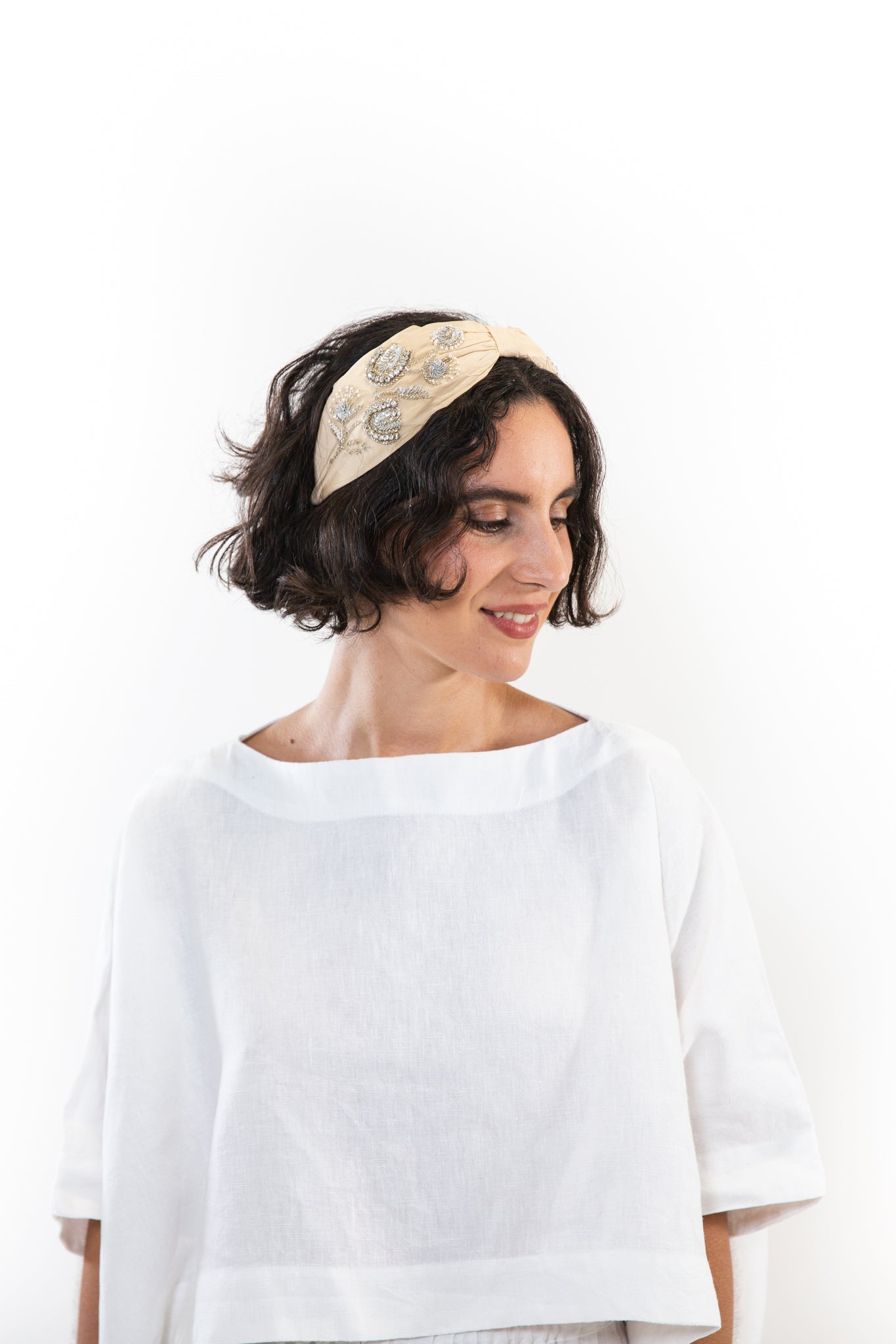 Hard Embroidered Headband | Gemma