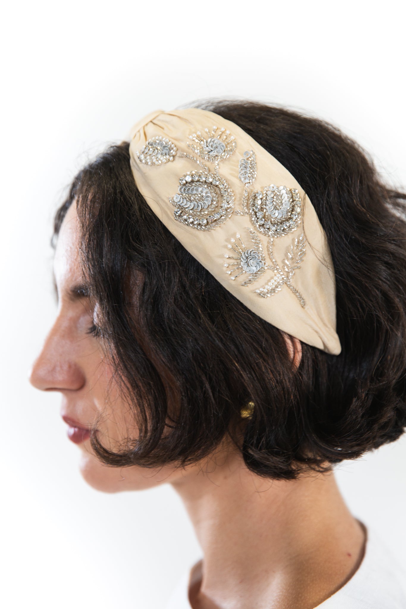 Hard Embroidered Headband | Gemma