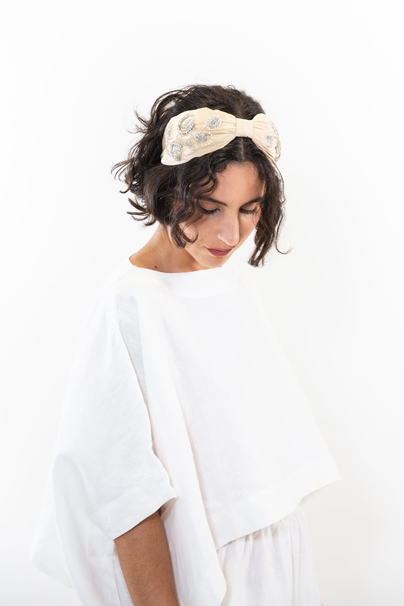 Hard Embroidered Headband | Gemma