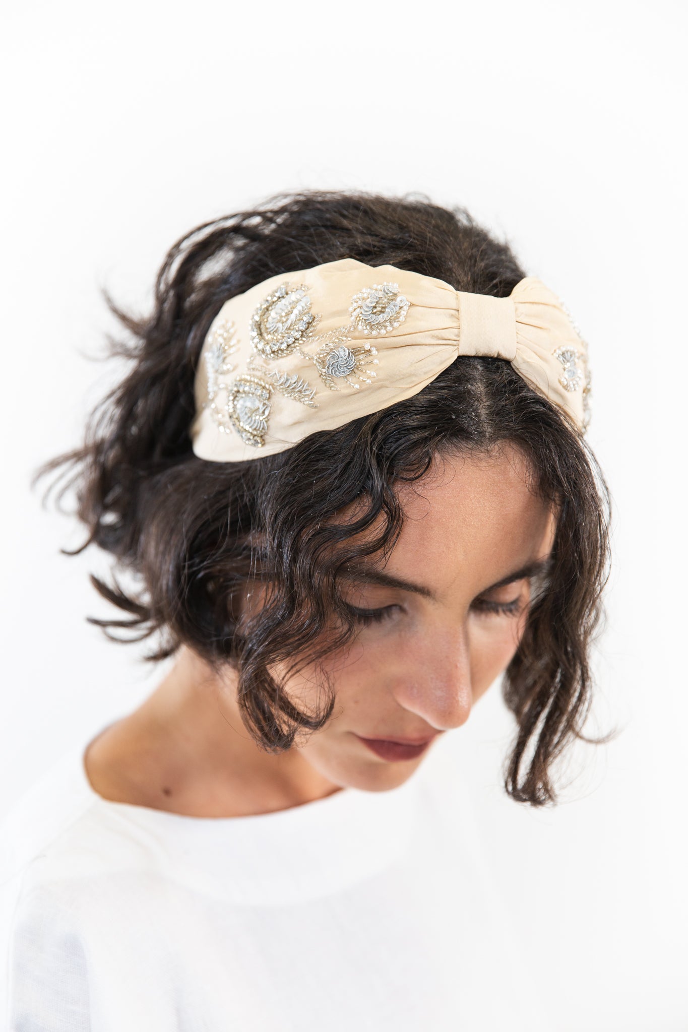 Hard Embroidered Headband | Gemma