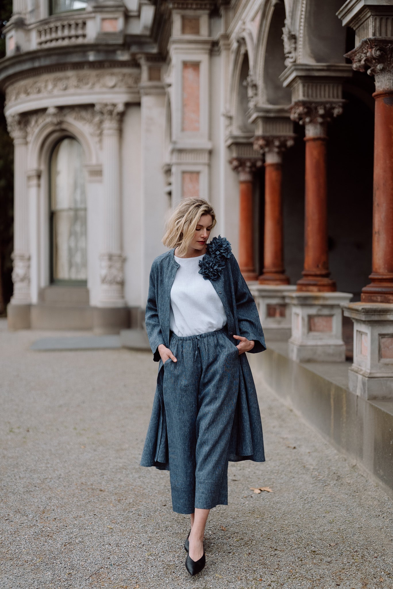 Ginza Pant | Navy Pinstripe