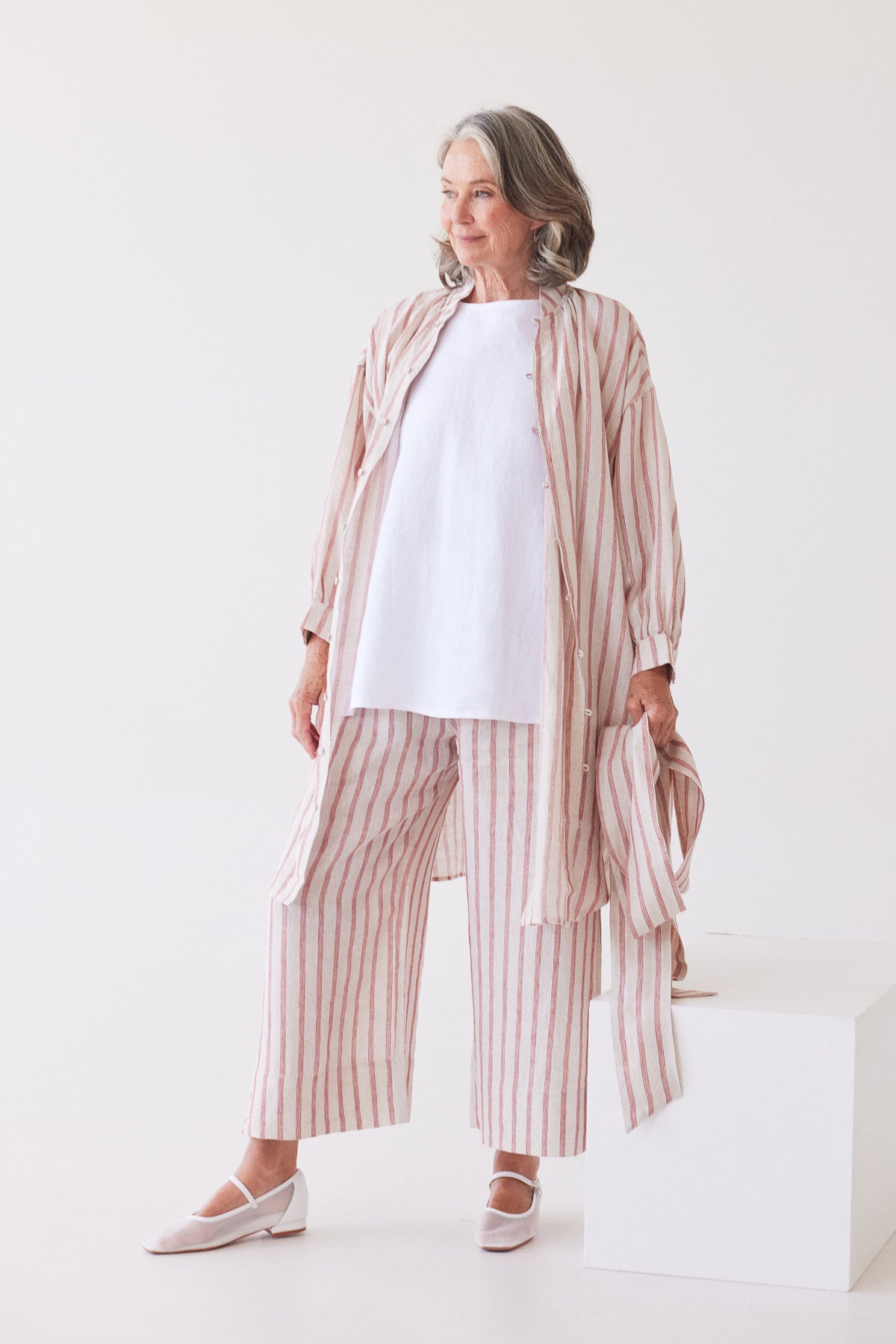 Harper Shirt Dress | Burnt Sienna Stripe