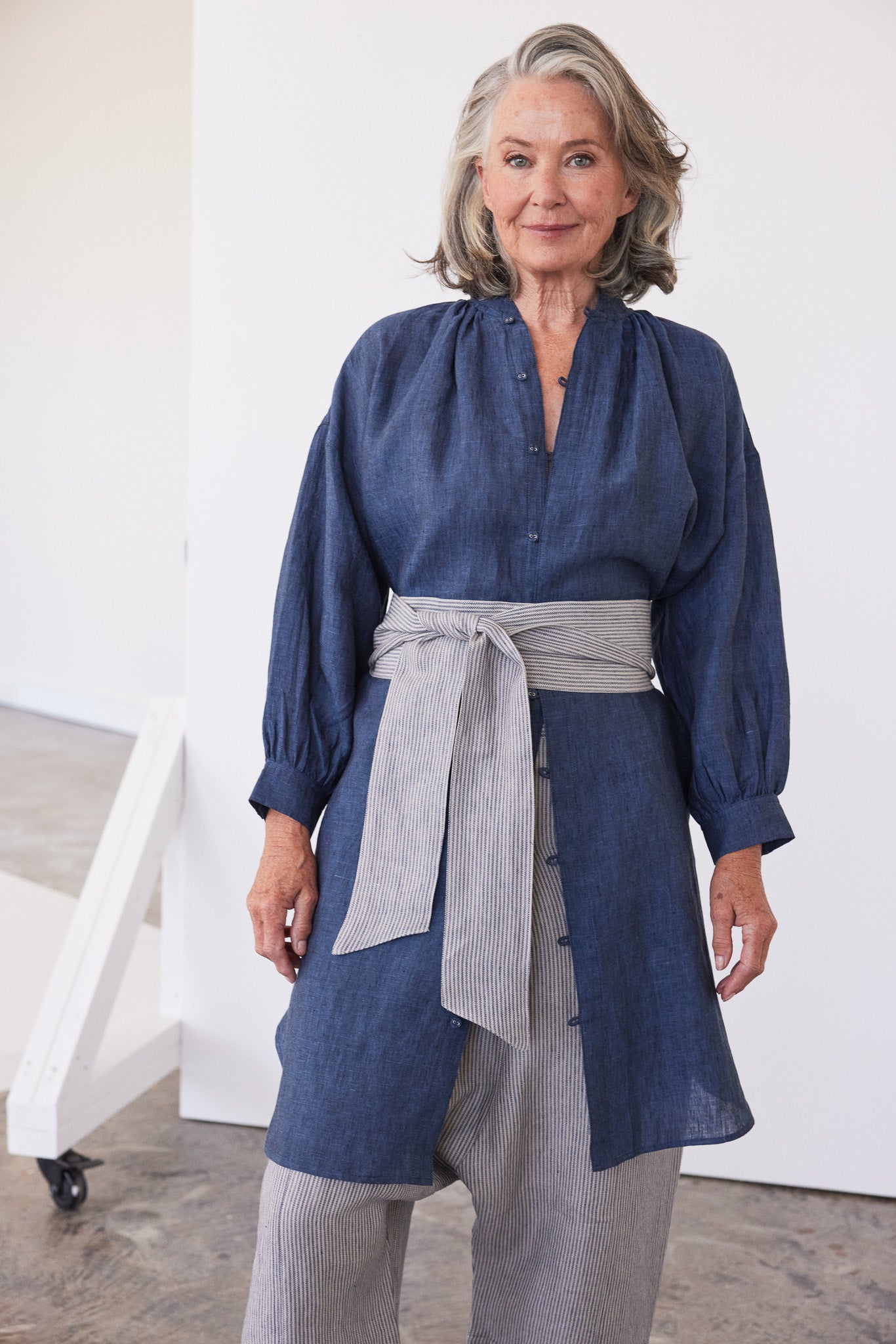 Tie Belt | Chambray Stripe