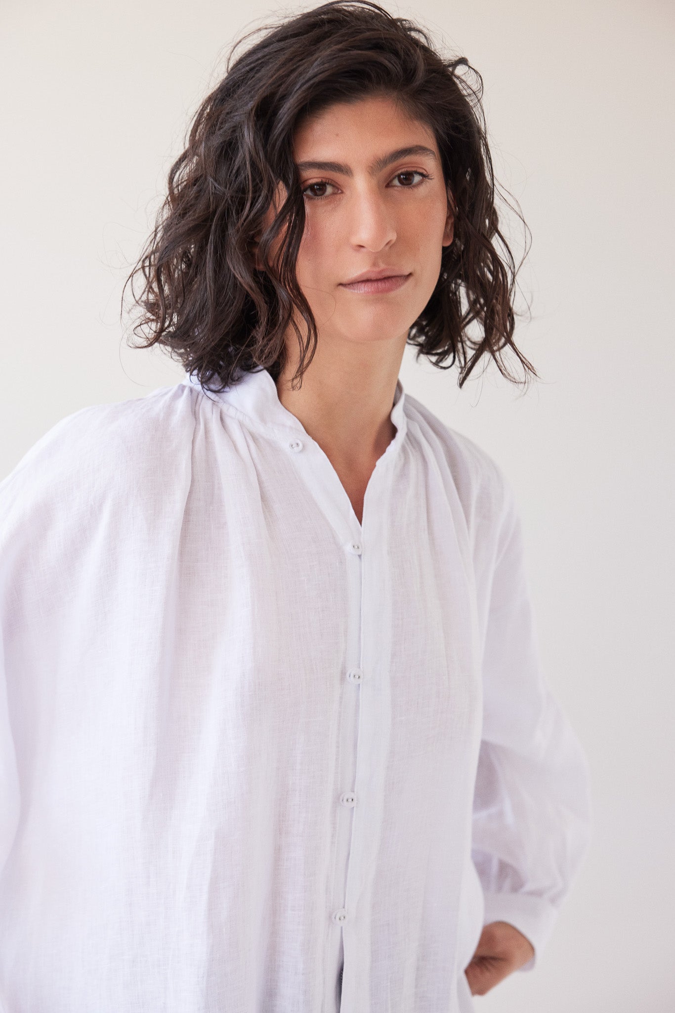 Harper Shirt Dress | White
