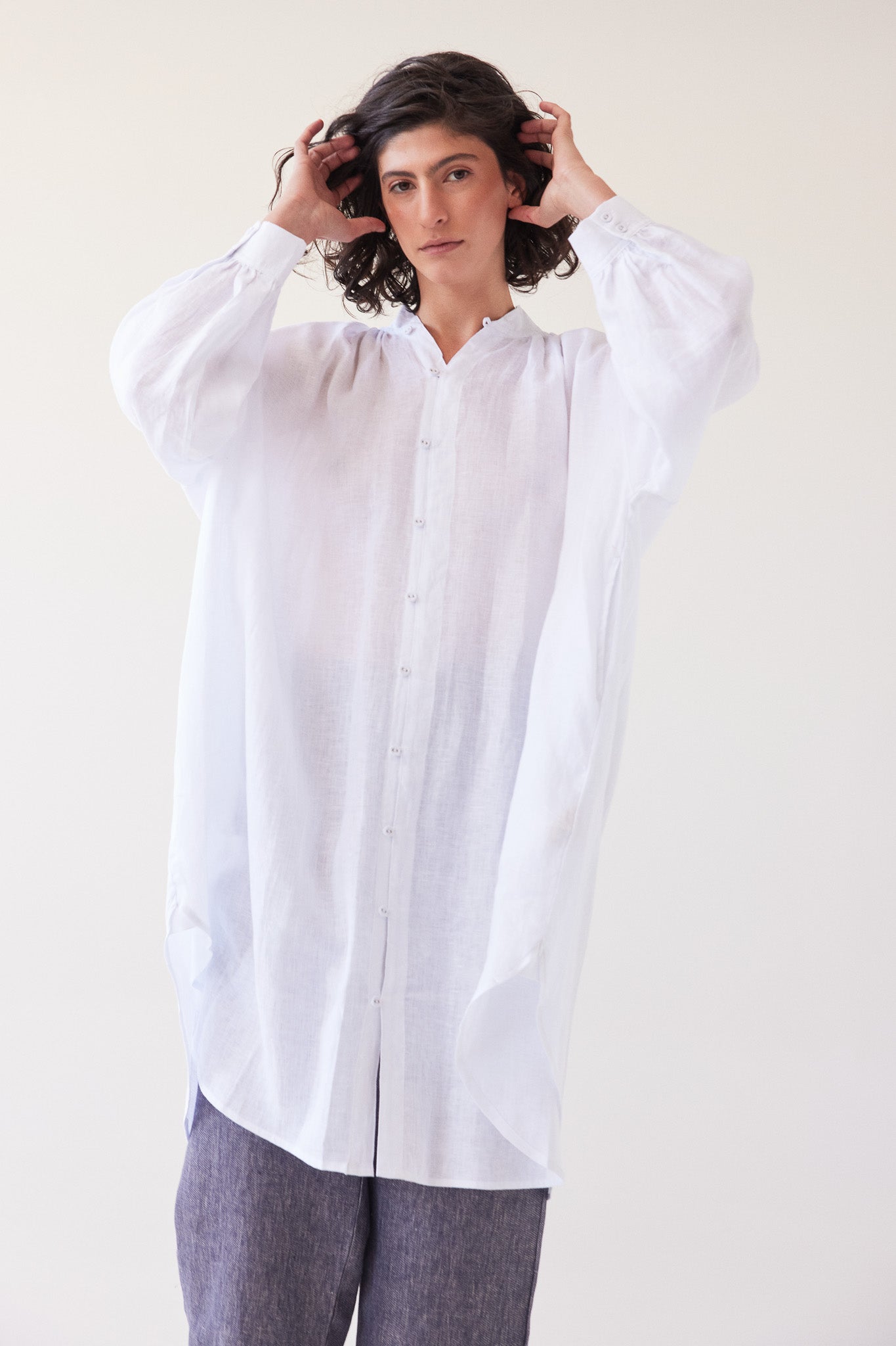 Harper Shirt Dress | White