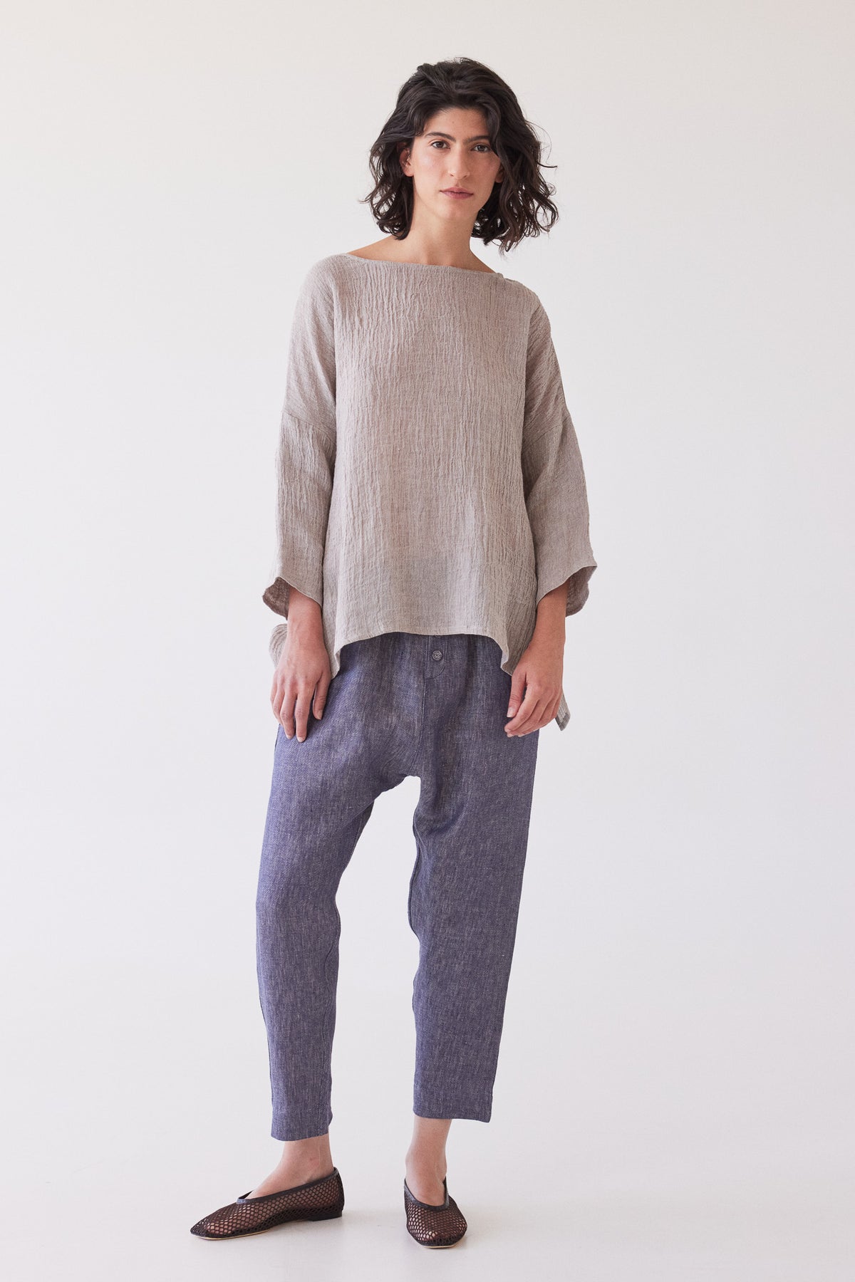 Harry Relaxed Top | Stone Gauze