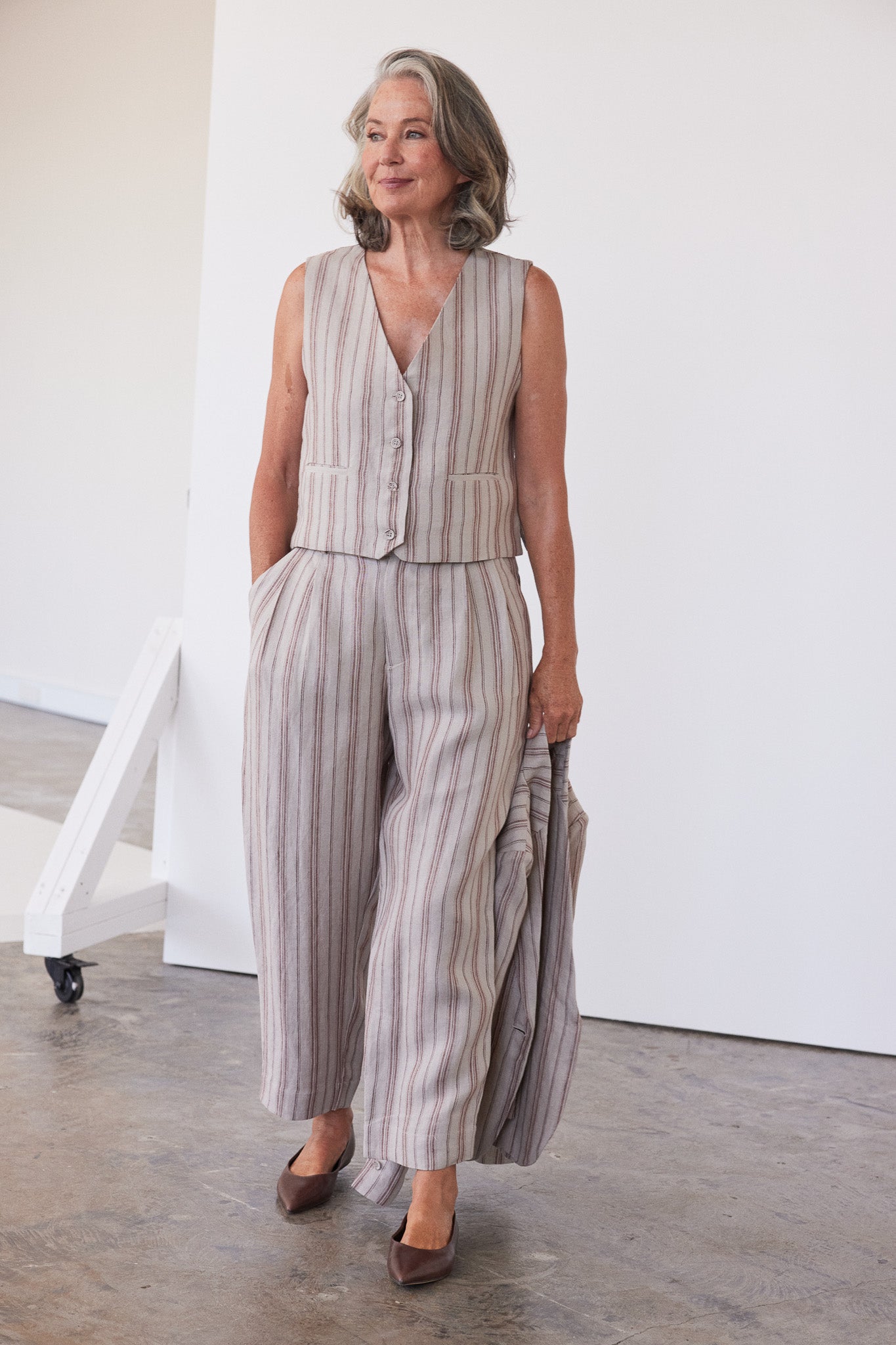 Hendric Tailored Pant | Brick Stripe