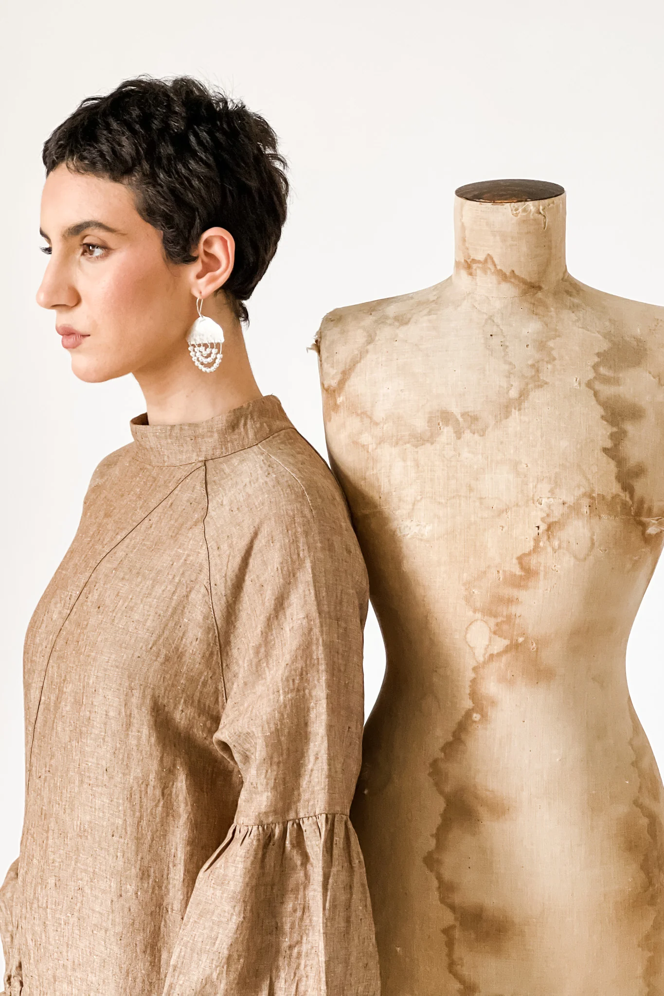 EWA Tribal | Kieta Beaded Earrings | Silver