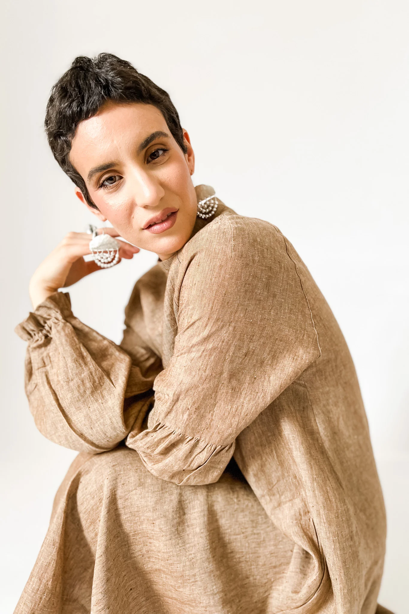 EWA Tribal | Kieta Beaded Earrings | Silver