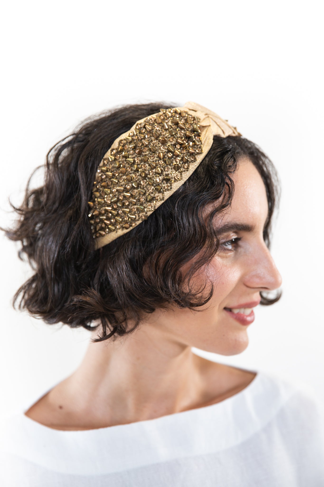Hard Embroidered Headband | Lexi