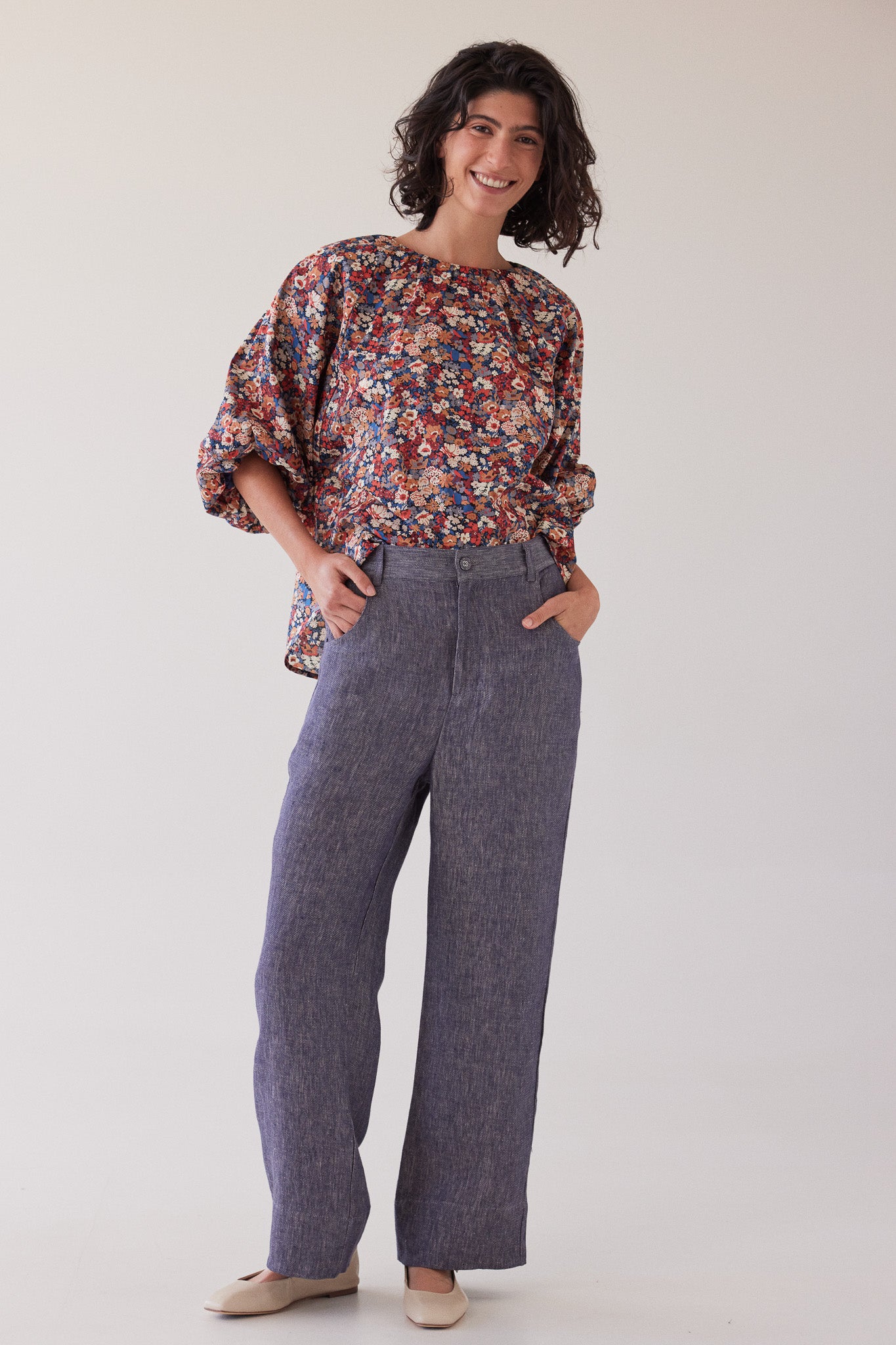 Lincoln Straight Leg Pant | Dusty Denim Linen