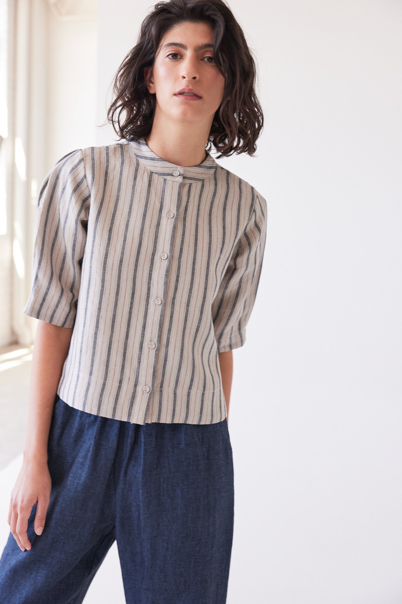 Loretta Reversible Top | Navy Stripe