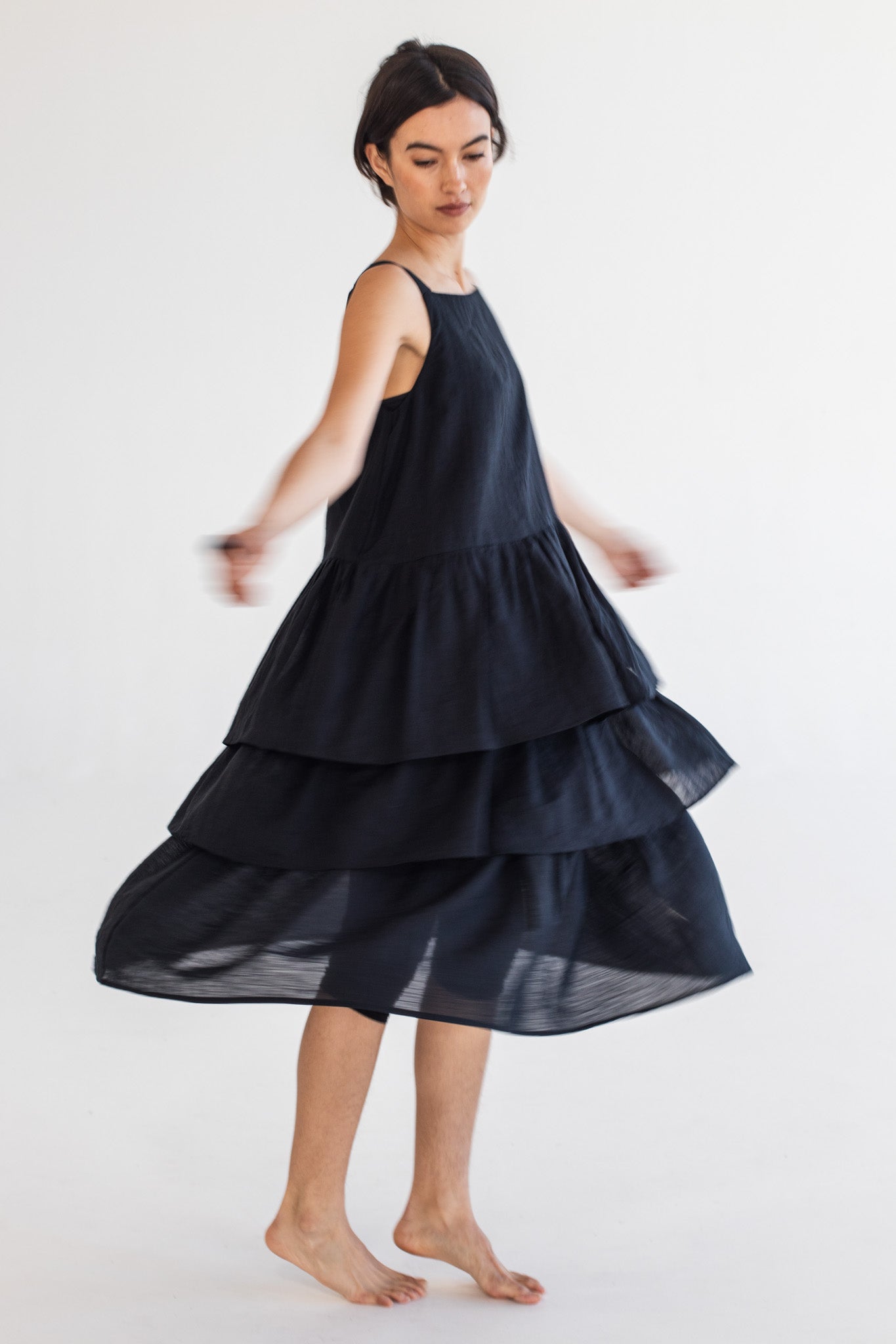 Madeline Ruffle Dress | Black