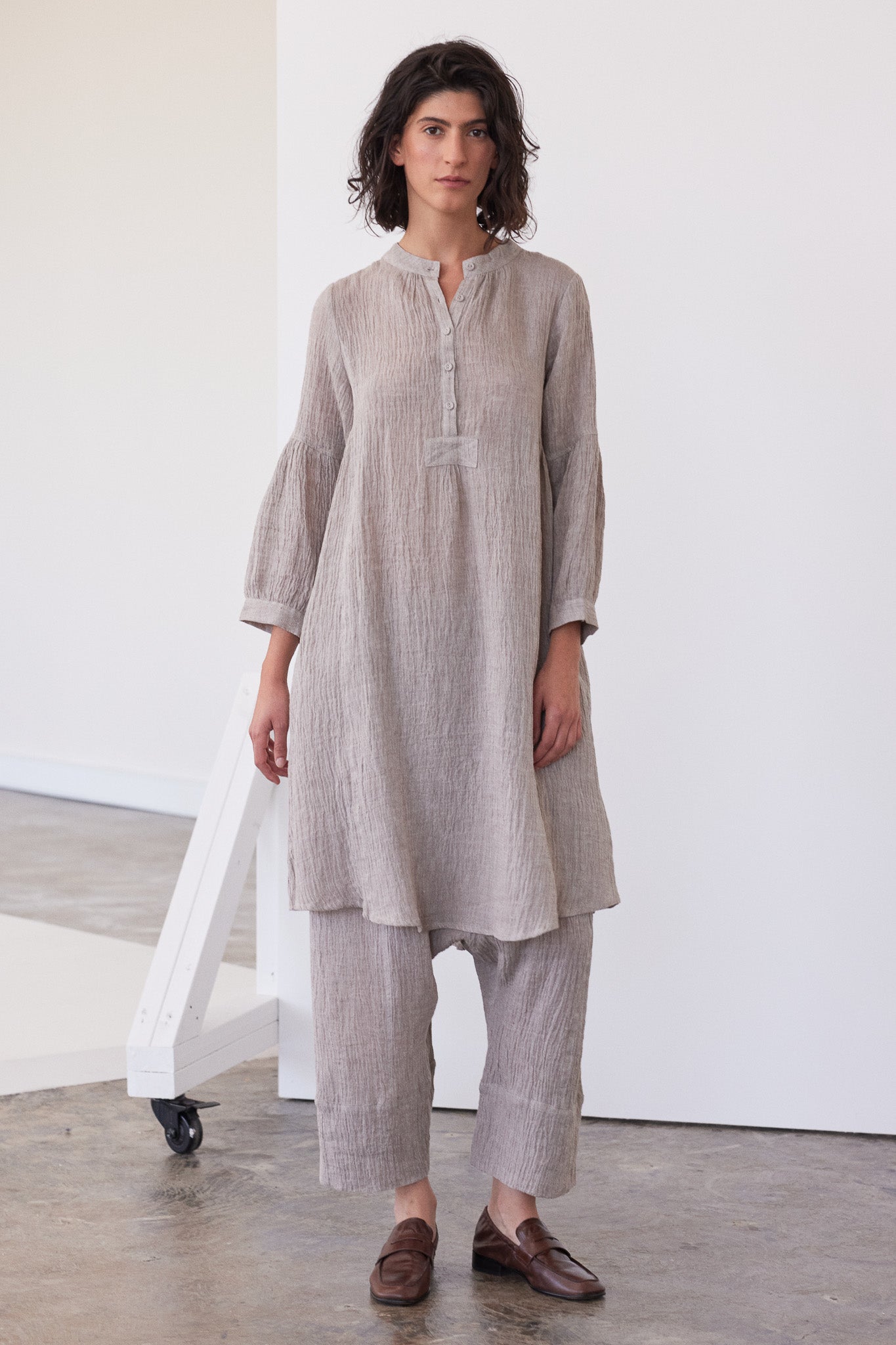 Marika Relaxed Dress | Stone Gauze