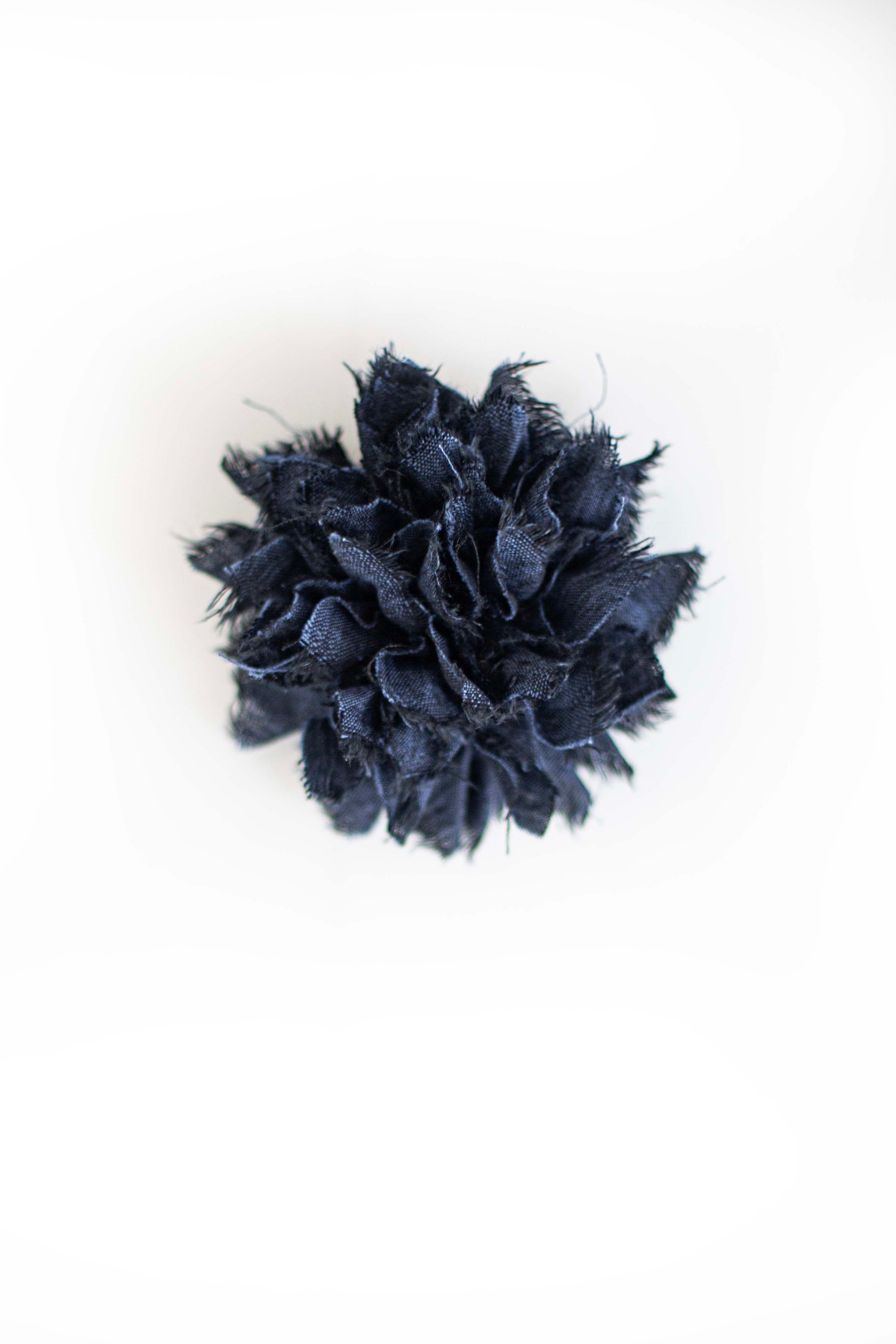 Fabric Flower Brooch | Navy