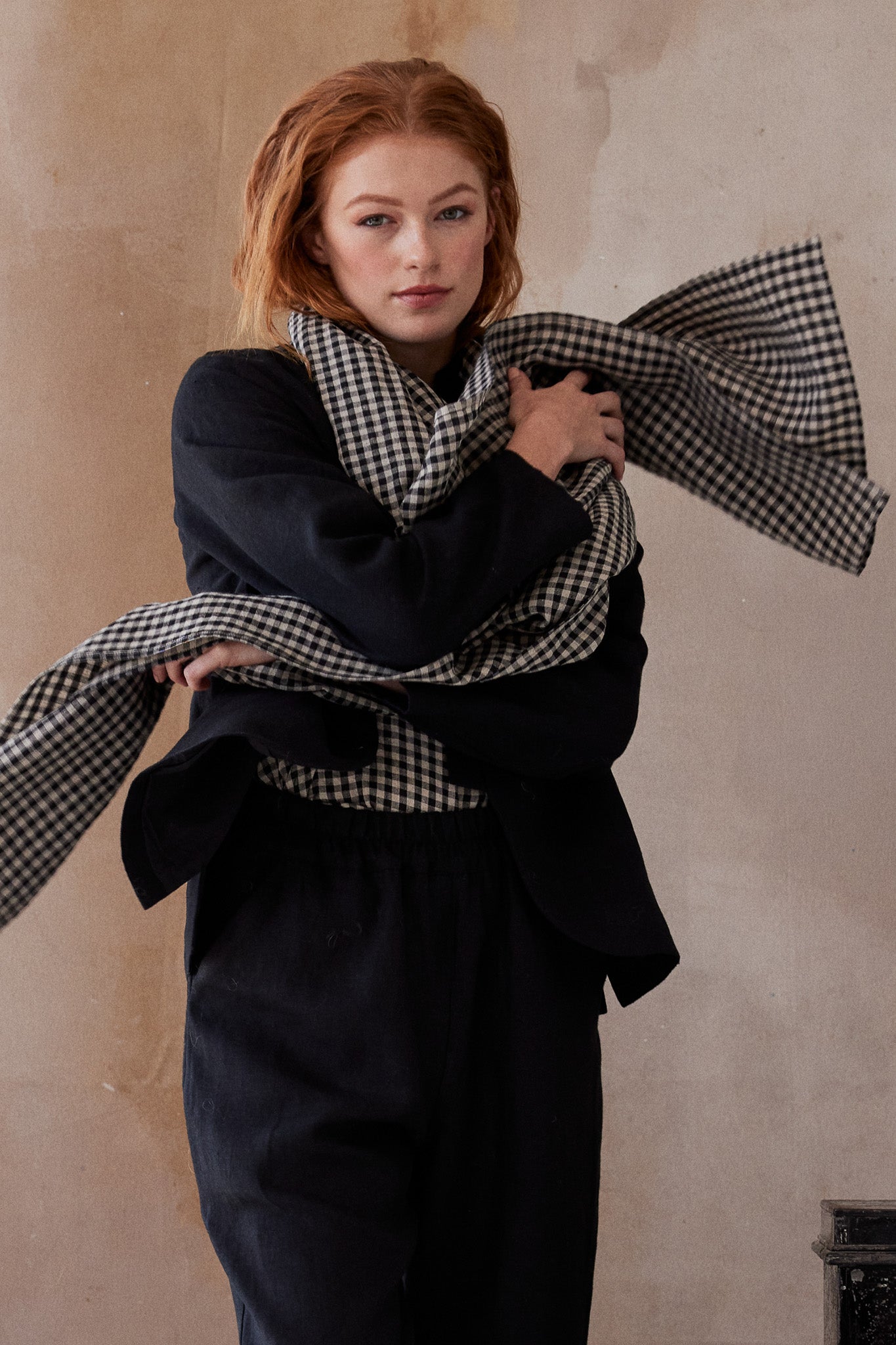 Obi Scarf | Black Gingham