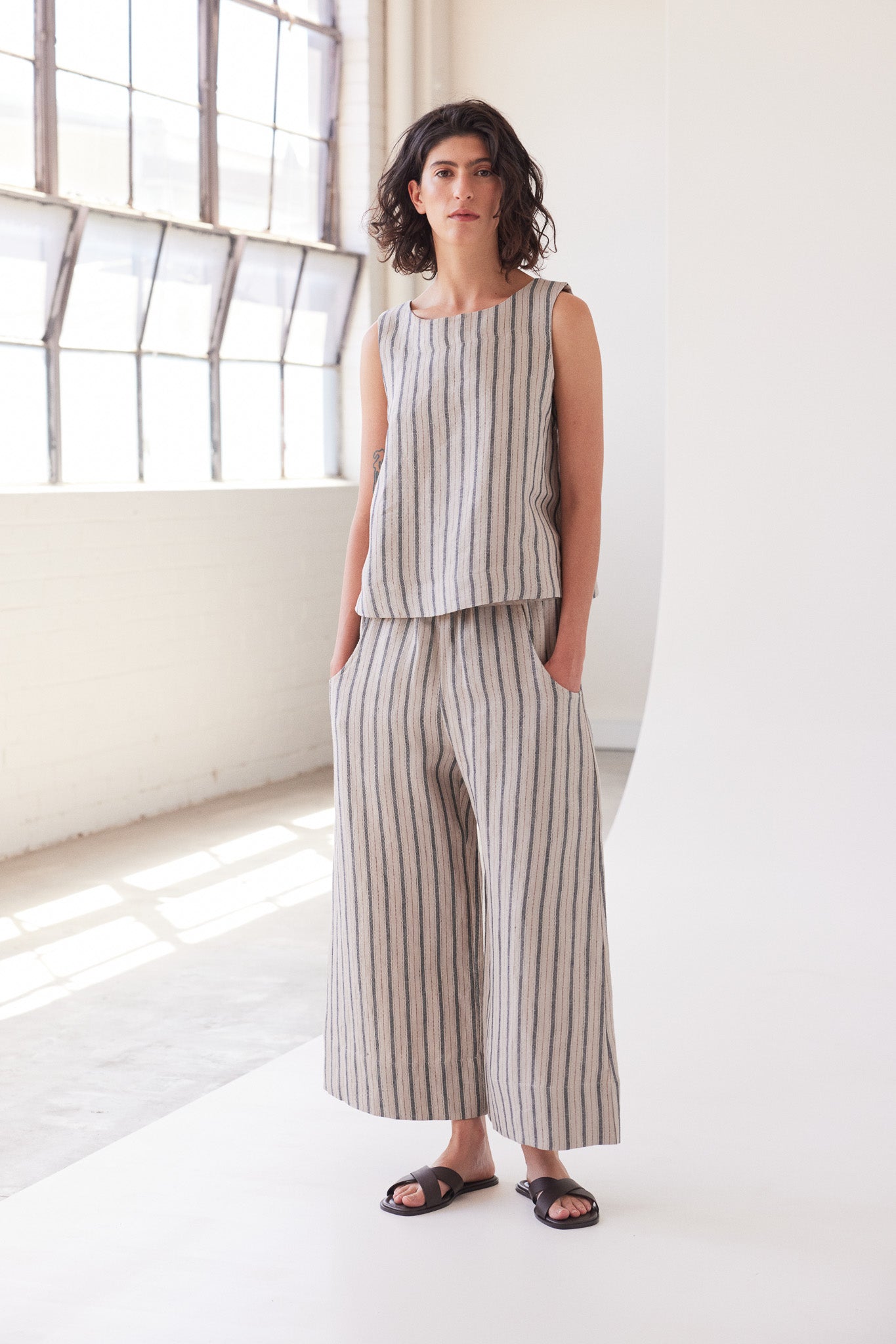 Oliver Pull On Pant | Navy Stripe