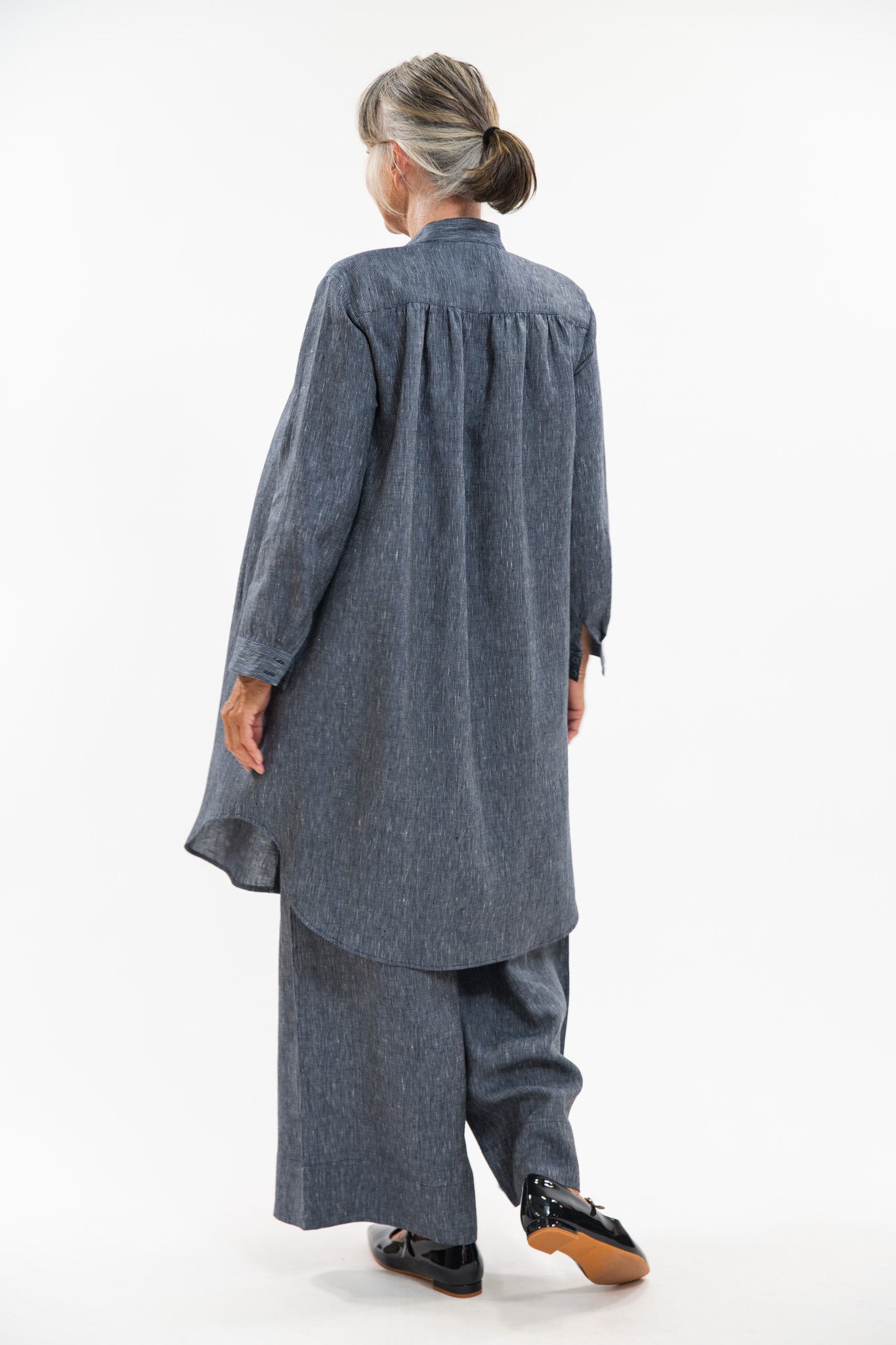 Ophelia Shirt Dress | Navy Pinstripe