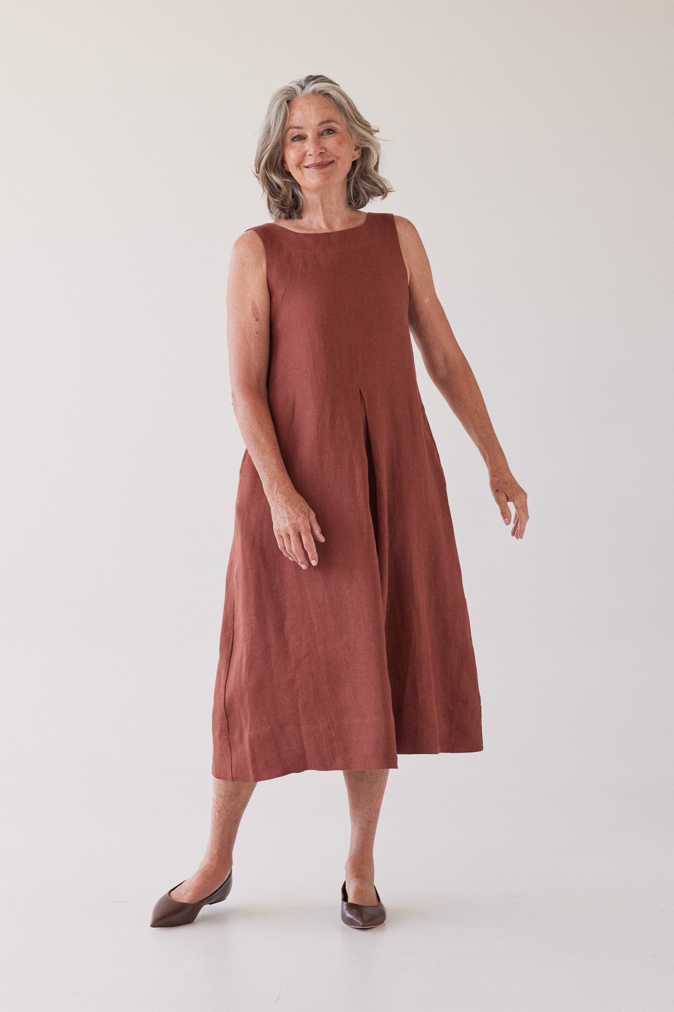 Paloma Sleeveless Dress | Brick
